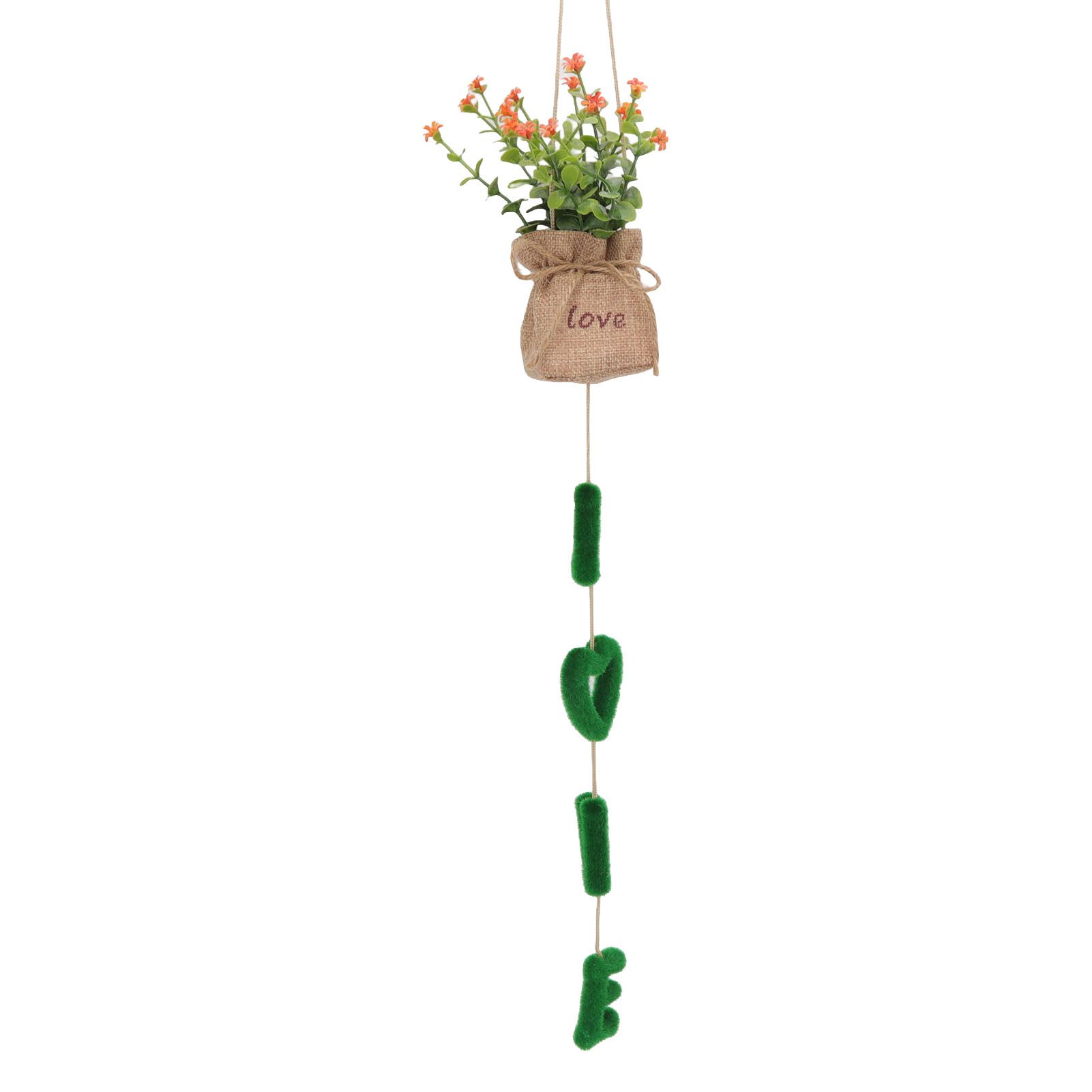 Love Hanging Flower Basket Plastic and Linen Hanging Artificial Flower for view 4