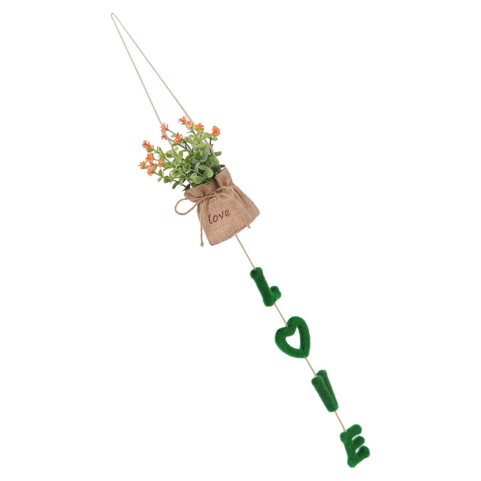 Love Hanging Flower Basket Plastic and Linen Hanging Artificial Flower for view 5