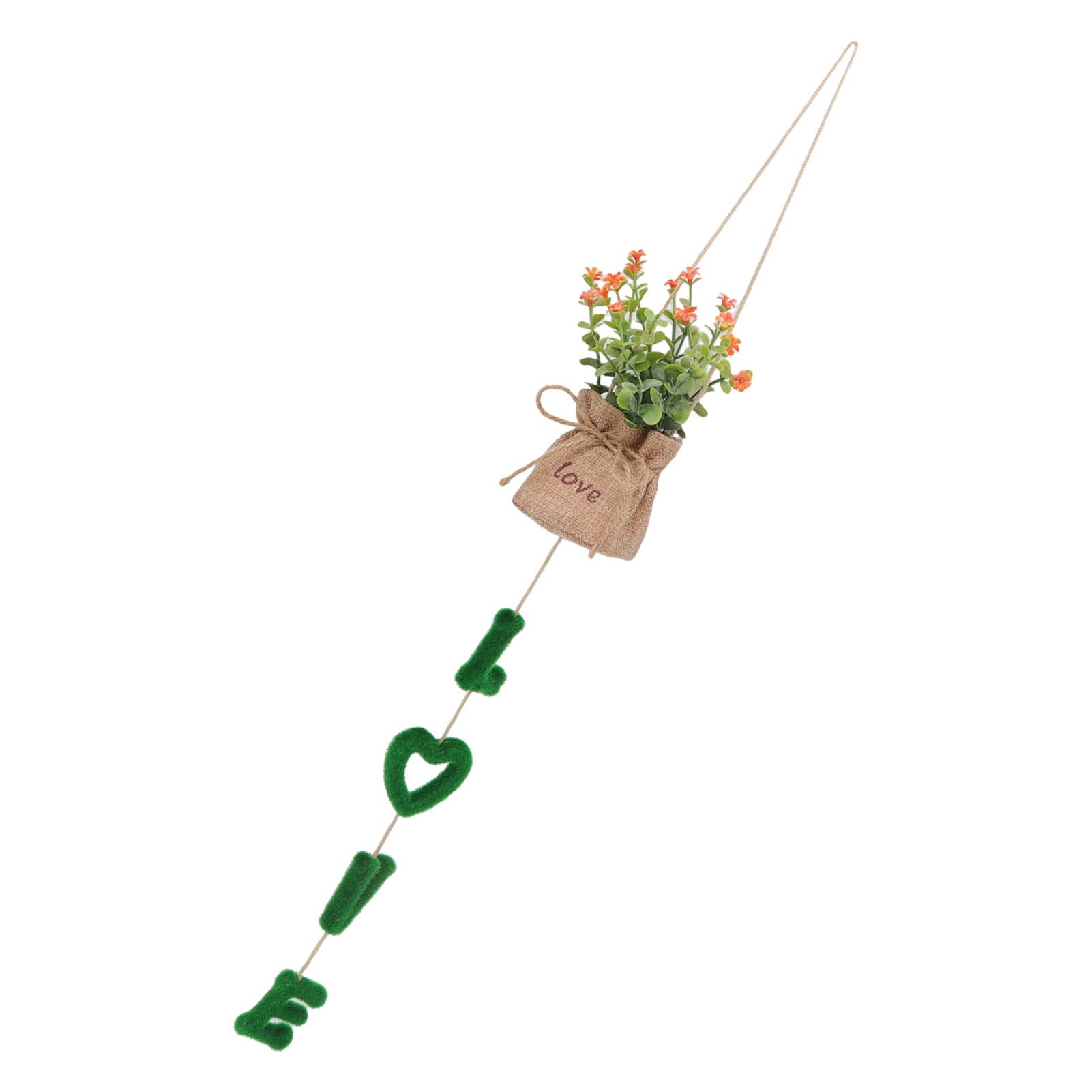 Love Hanging Flower Basket Plastic and Linen Hanging Artificial Flower for view 6