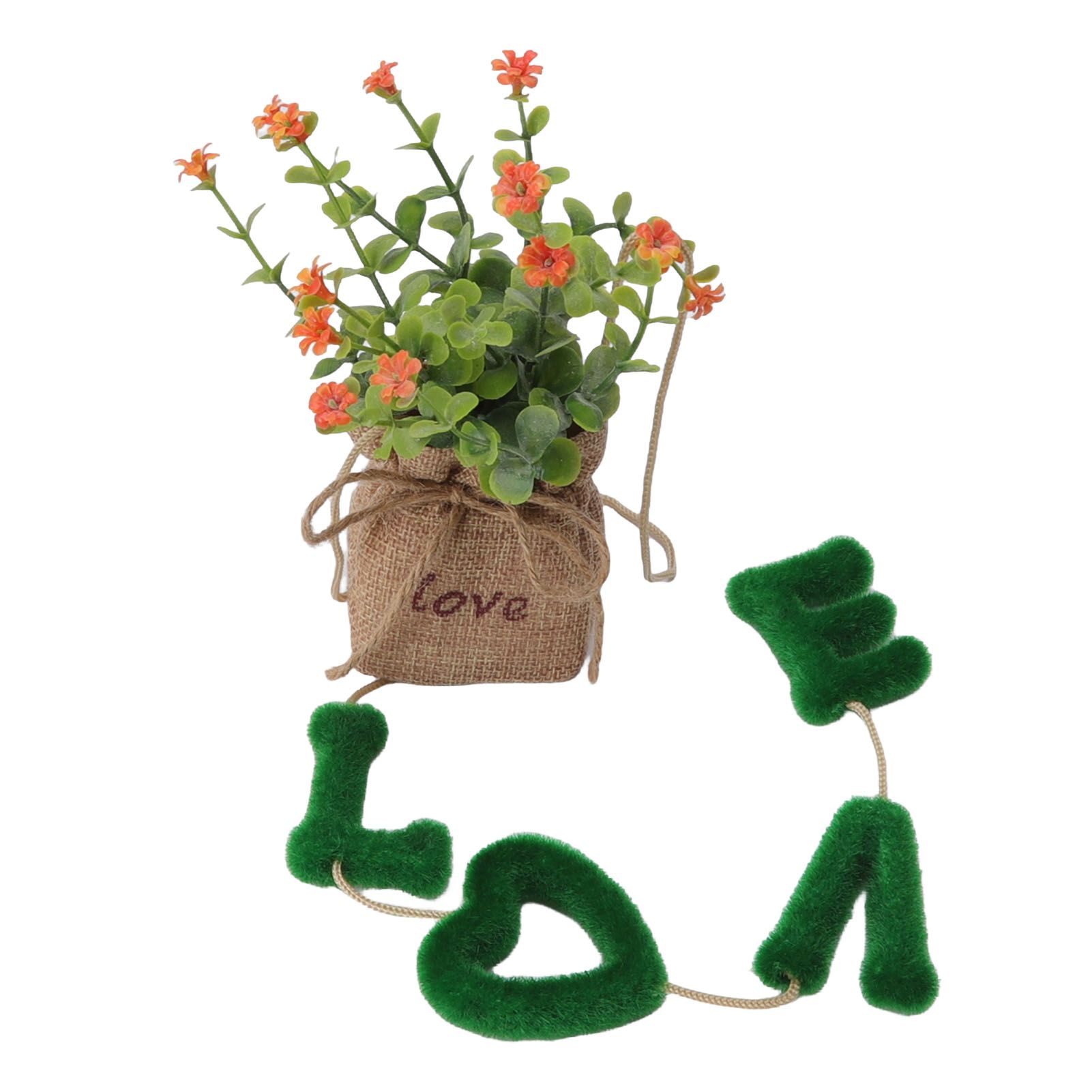 Love Hanging Flower Basket Plastic and Linen Hanging Artificial Flower for view 7