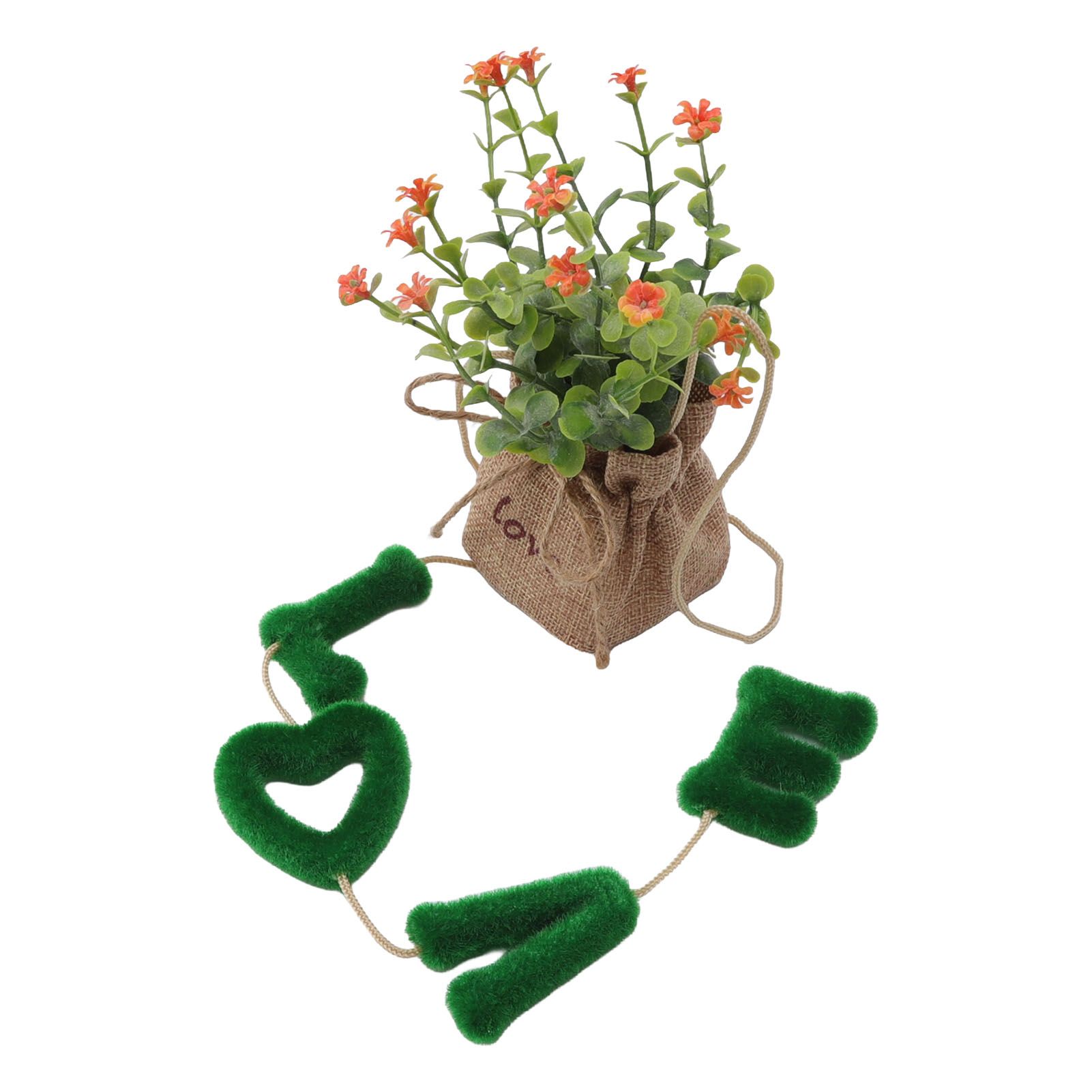 Love Hanging Flower Basket Plastic and Linen Hanging Artificial Flower for view 8