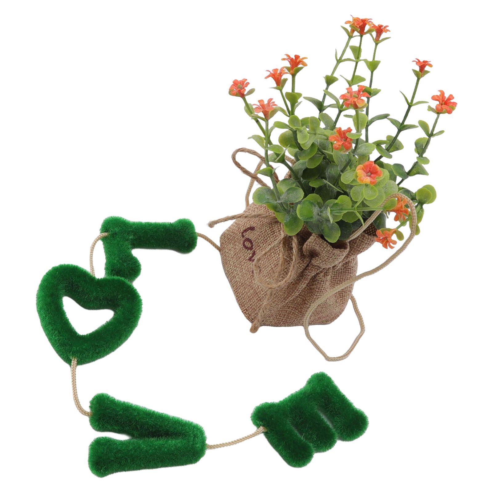 Love Hanging Flower Basket Plastic and Linen Hanging Artificial Flower for view 10