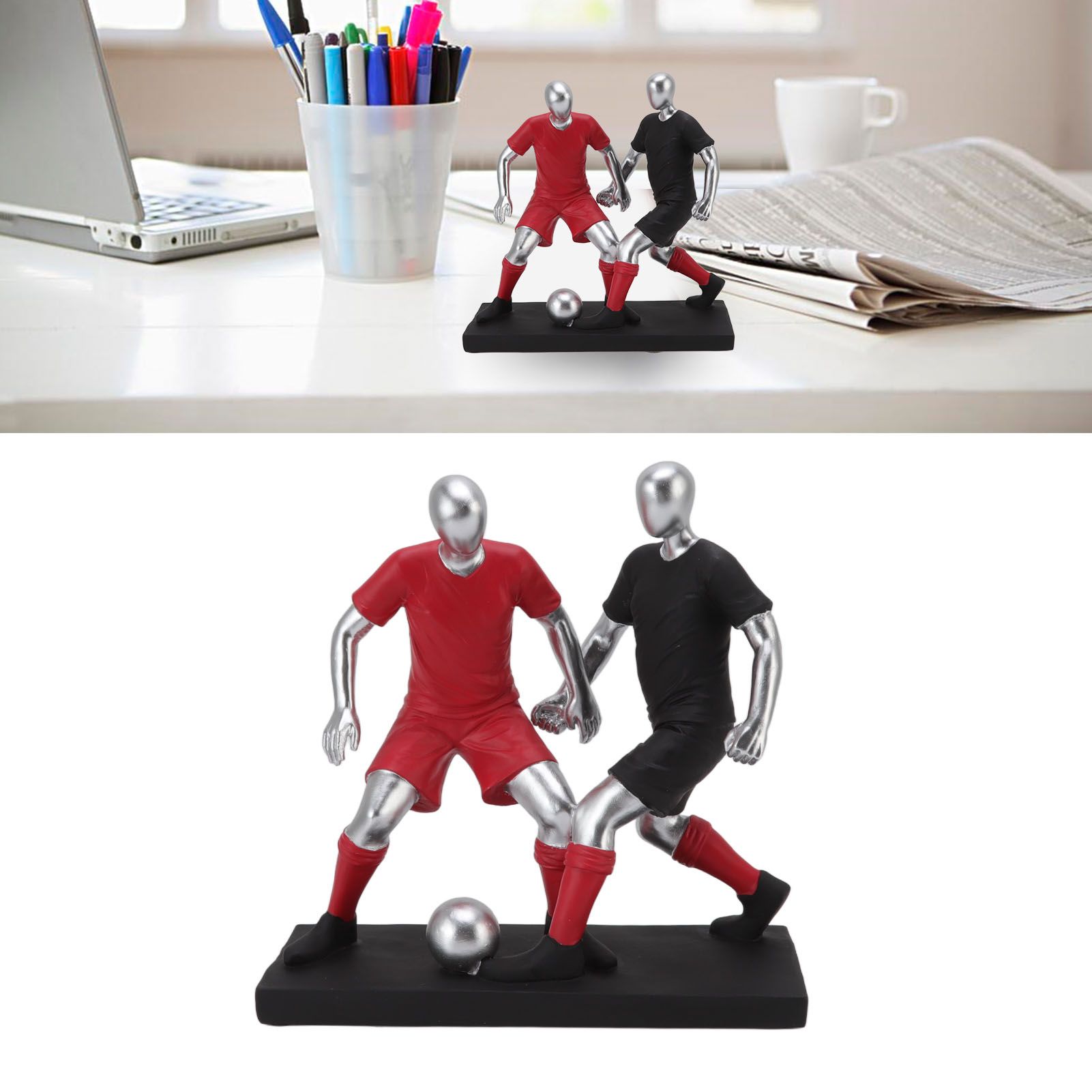 Resign Football Player Statue Soccer Sculpture Figurine Football Statue Decor view 11