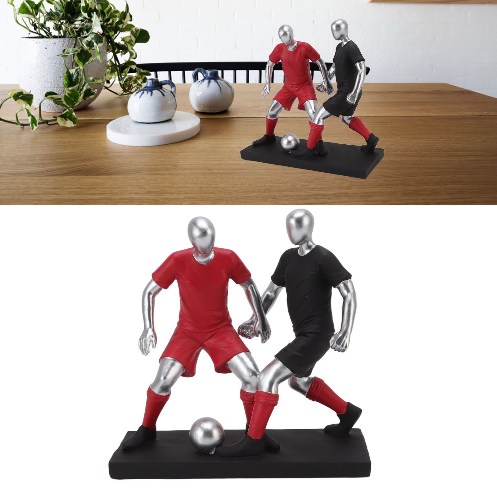 Resign Football Player Statue Soccer Sculpture Figurine Football Statue Decor view 12