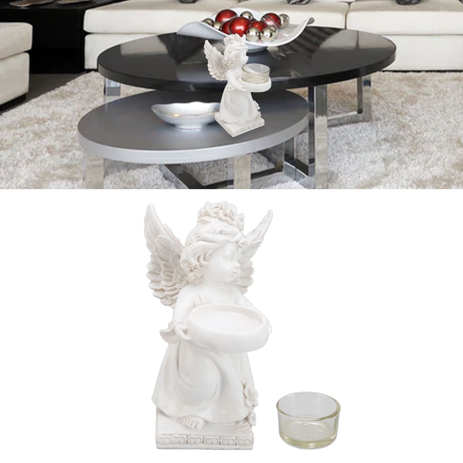 Angel Candle Holder Decorative Lightweight Robust Desktop Ambient Resin Candle view 11