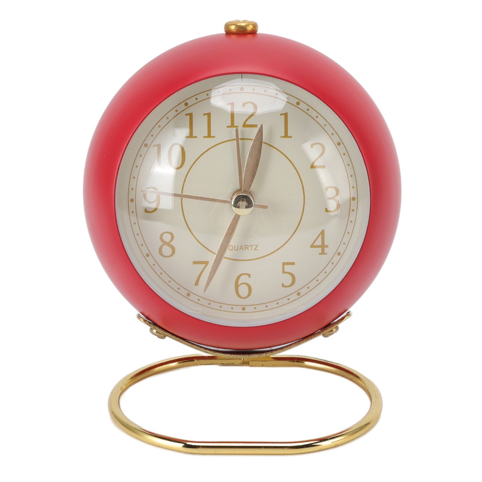 Retro Alarm Clock Silent Decorative Round Ring Base Small Quartz Alarm Clock — image 1