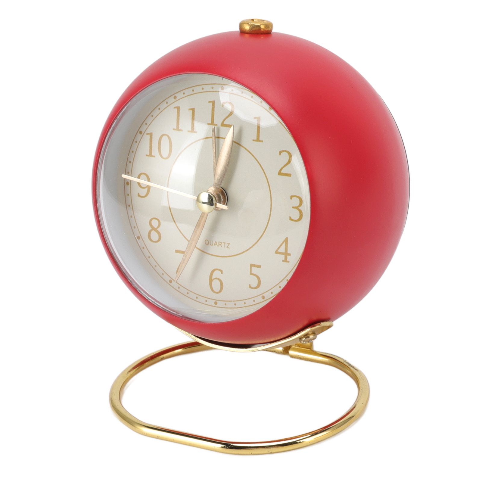 Retro Alarm Clock Silent Decorative Round Ring Base Small Quartz Alarm Clock view 2
