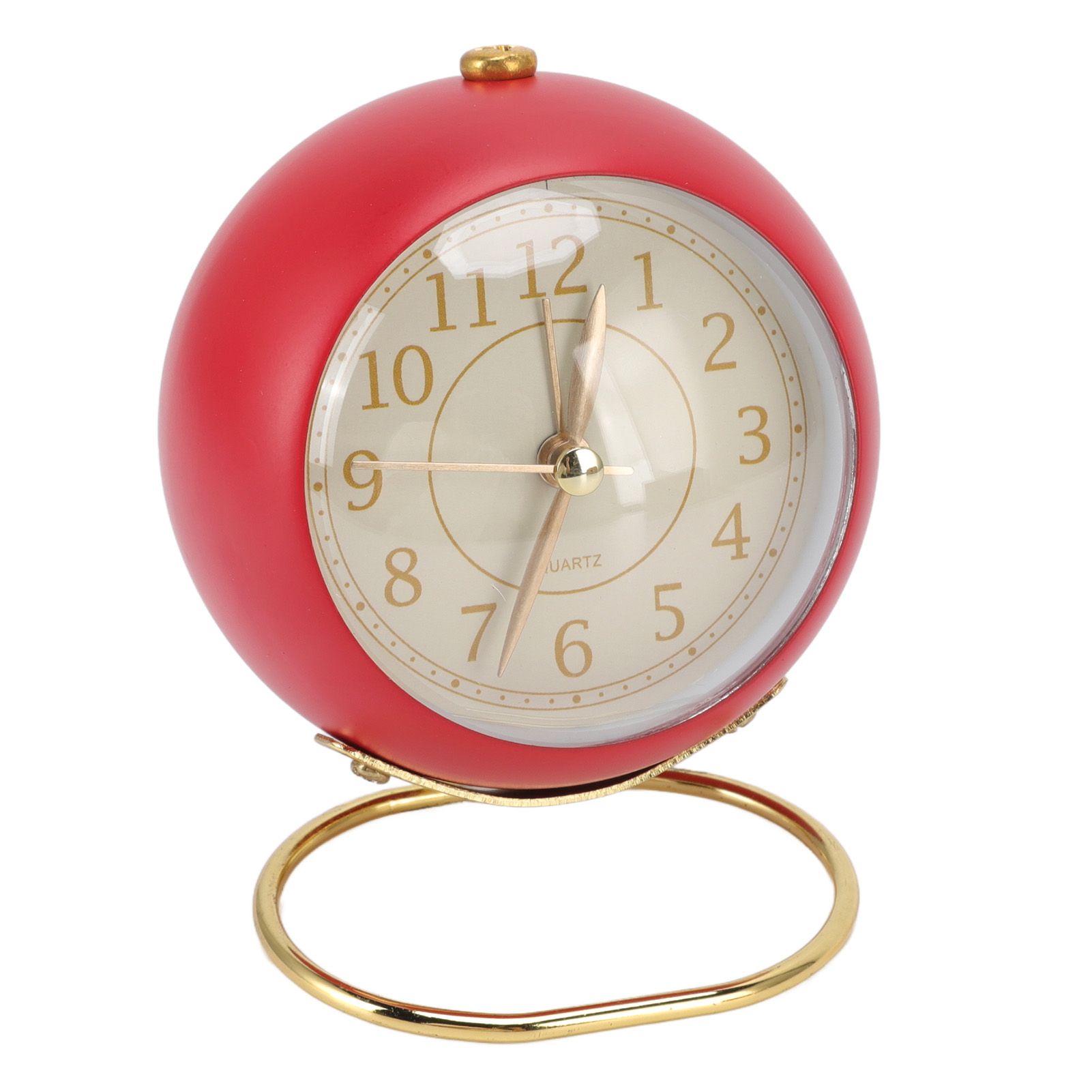 Retro Alarm Clock Silent Decorative Round Ring Base Small Quartz Alarm Clock view 3