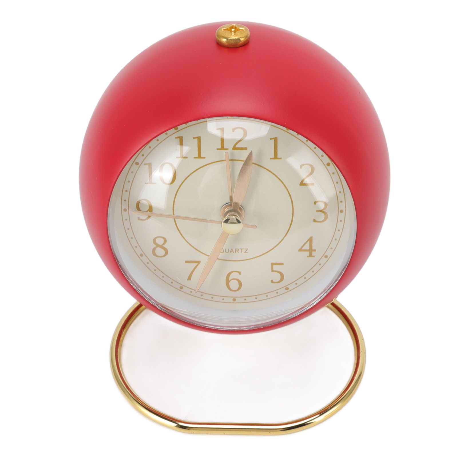Retro Alarm Clock Silent Decorative Round Ring Base Small Quartz Alarm Clock view 4
