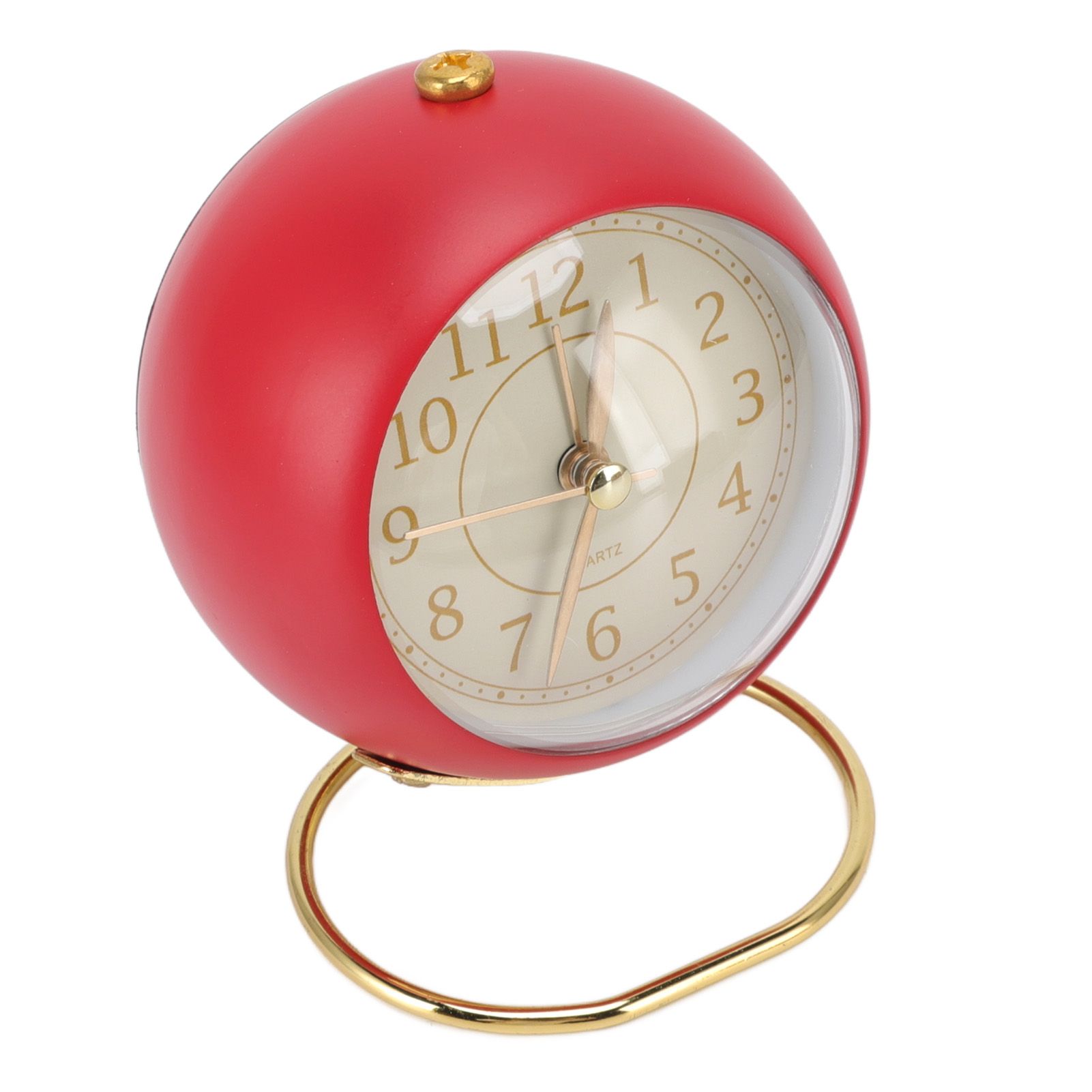 Retro Alarm Clock Silent Decorative Round Ring Base Small Quartz Alarm Clock view 5