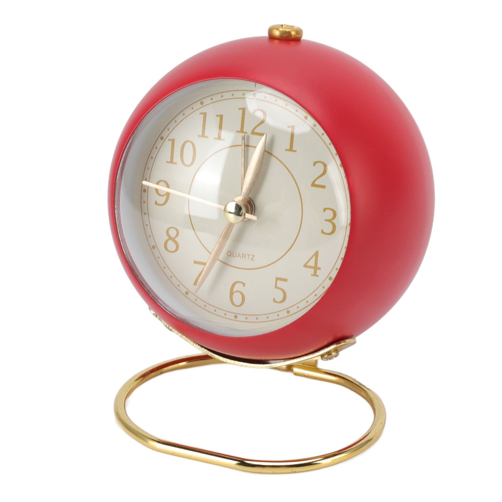 Retro Alarm Clock Silent Decorative Round Ring Base Small Quartz Alarm Clock view 6