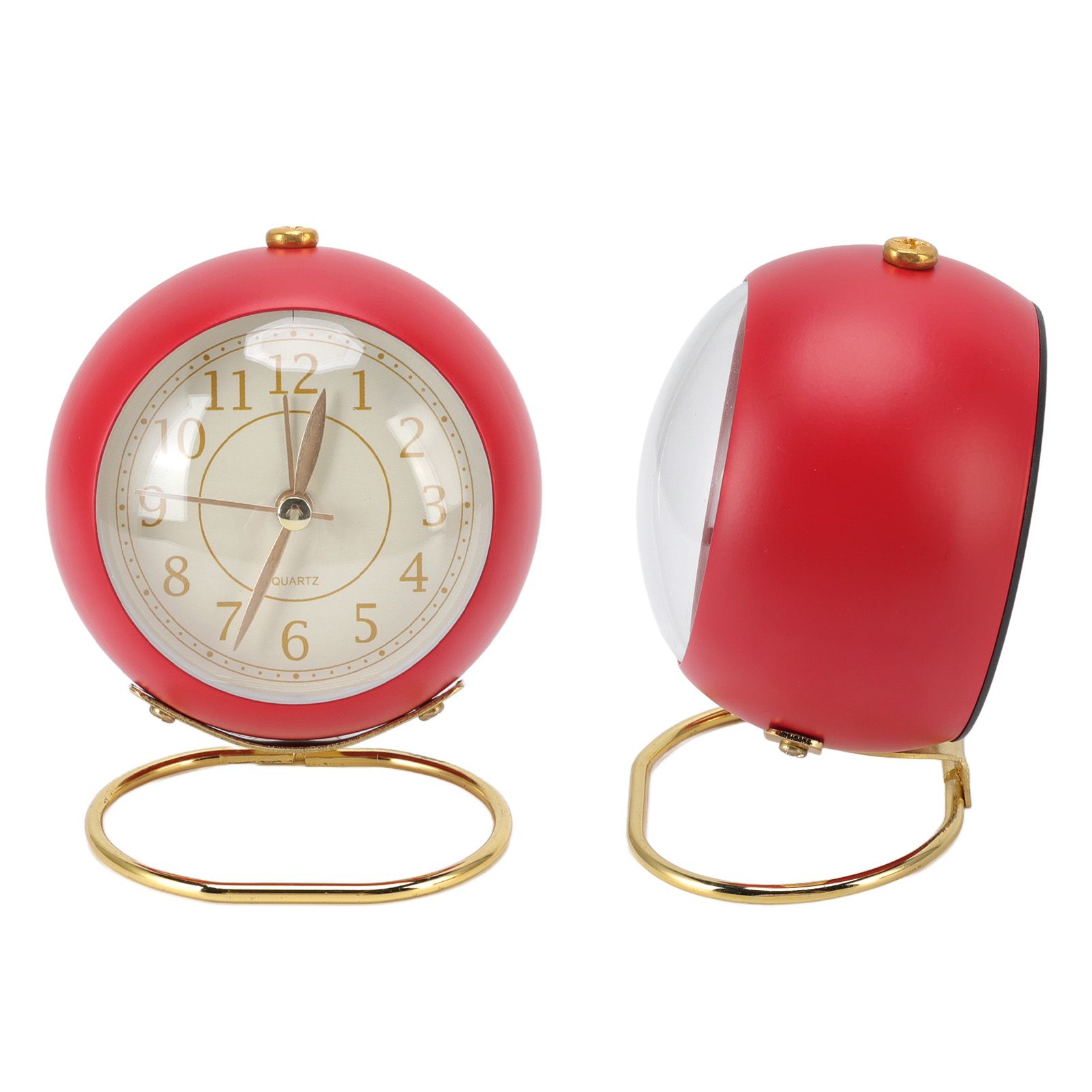 Retro Alarm Clock Silent Decorative Round Ring Base Small Quartz Alarm Clock view 8