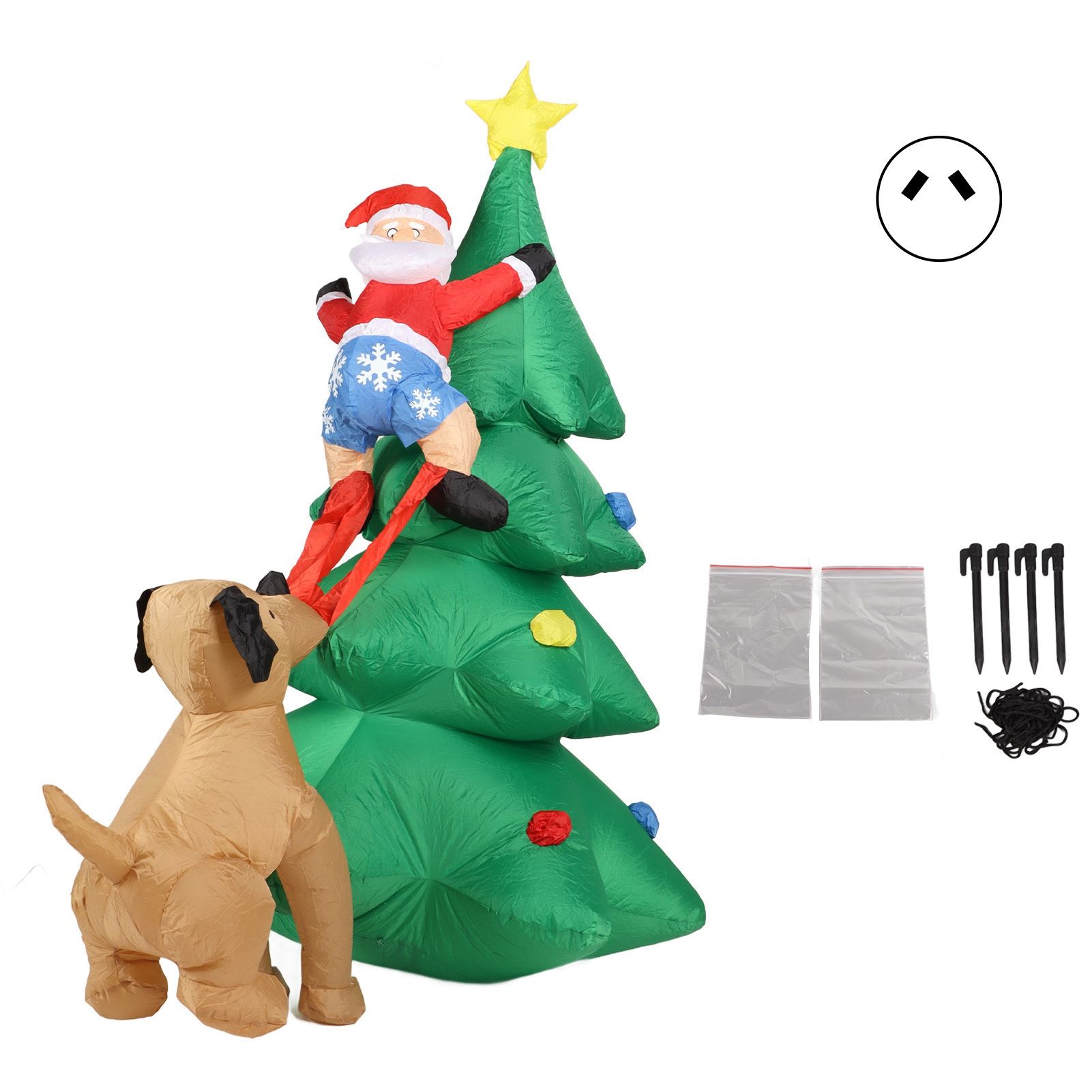 Dog Bite Old Man's Christmas Tree LED Growing Inflatable Christmas Tree for