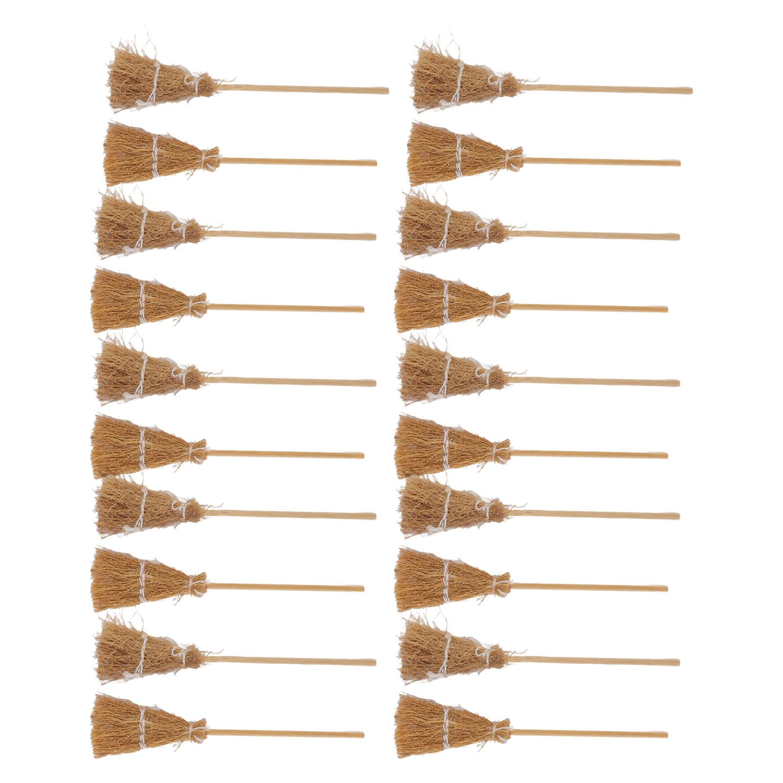 20pcs Mini Witch Broom White Rope Decoration DIY Mini Witch Miniature Witch view 3
