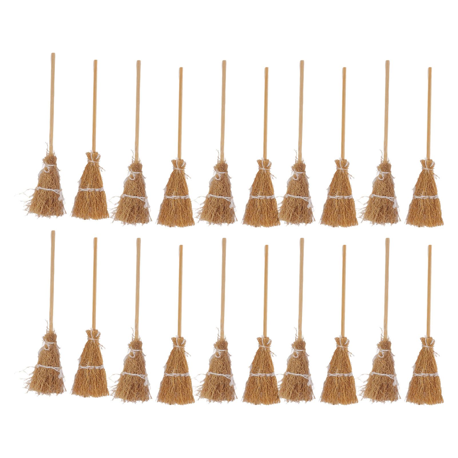 20pcs Mini Witch Broom White Rope Decoration DIY Mini Witch Miniature Witch view 4