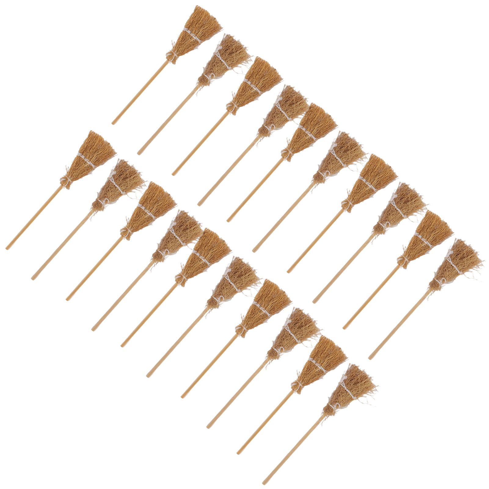 20pcs Mini Witch Broom White Rope Decoration DIY Mini Witch Miniature Witch view 5