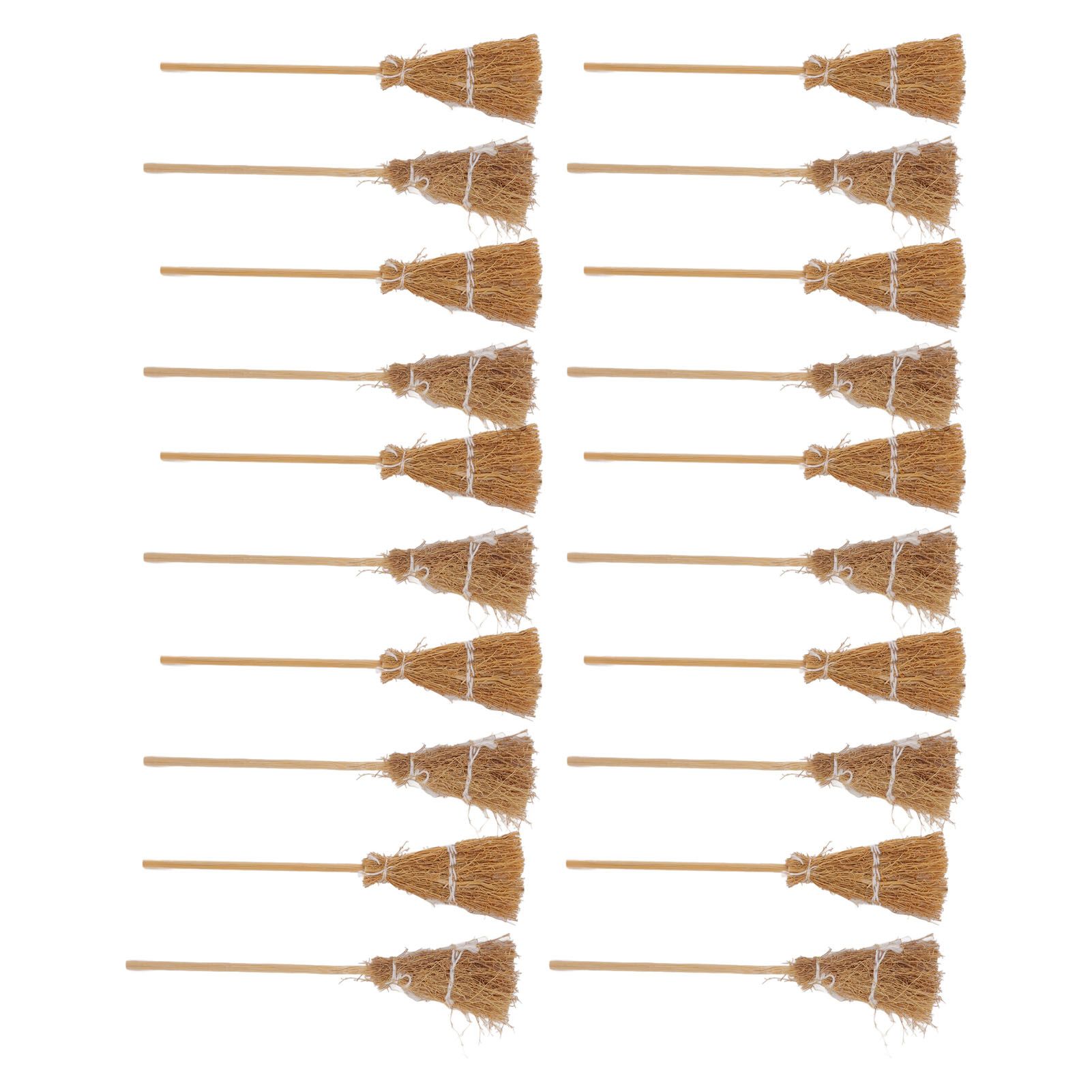 20pcs Mini Witch Broom White Rope Decoration DIY Mini Witch Miniature Witch view 6