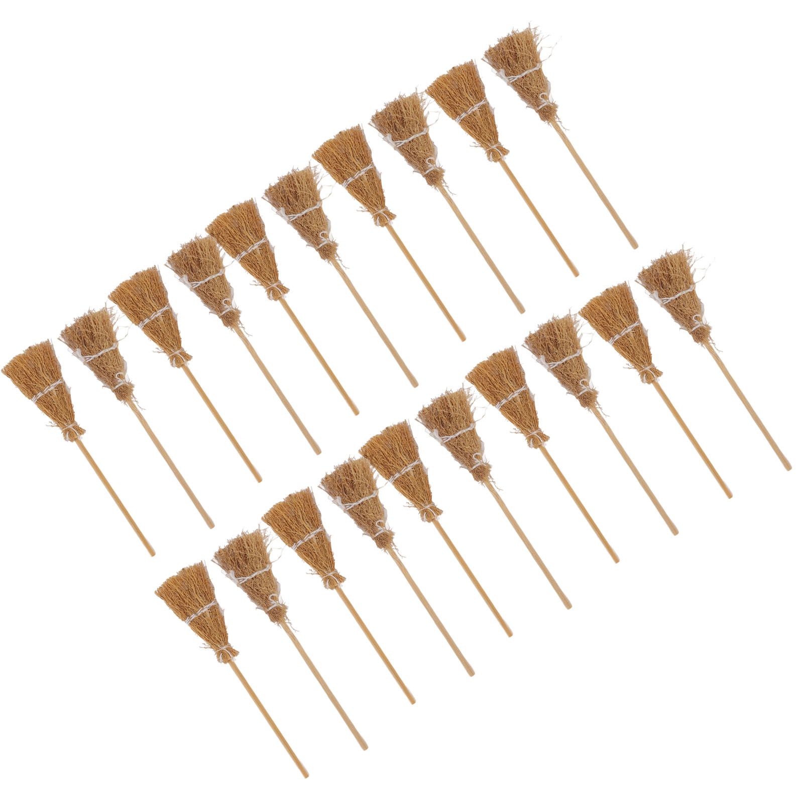 20pcs Mini Witch Broom White Rope Decoration DIY Mini Witch Miniature Witch view 7