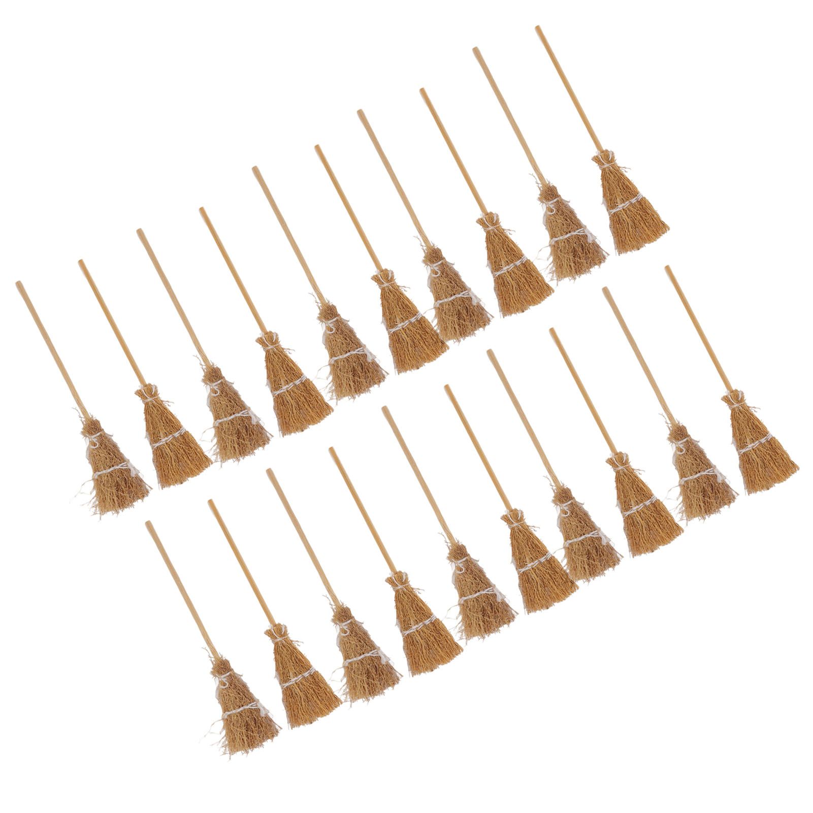 20pcs Mini Witch Broom White Rope Decoration DIY Mini Witch Miniature Witch view 8