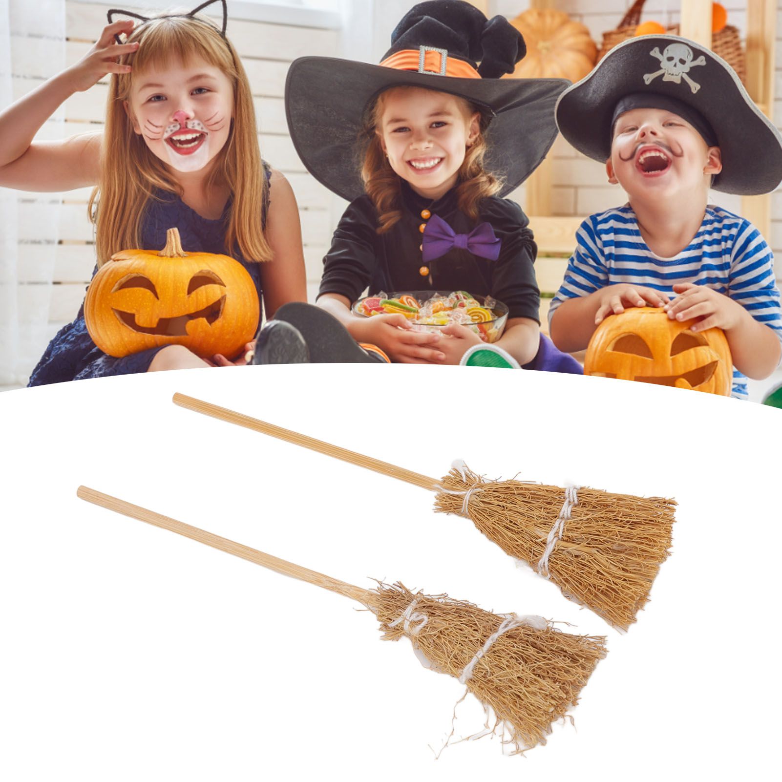 20pcs Mini Witch Broom White Rope Decoration DIY Mini Witch Miniature Witch view 12