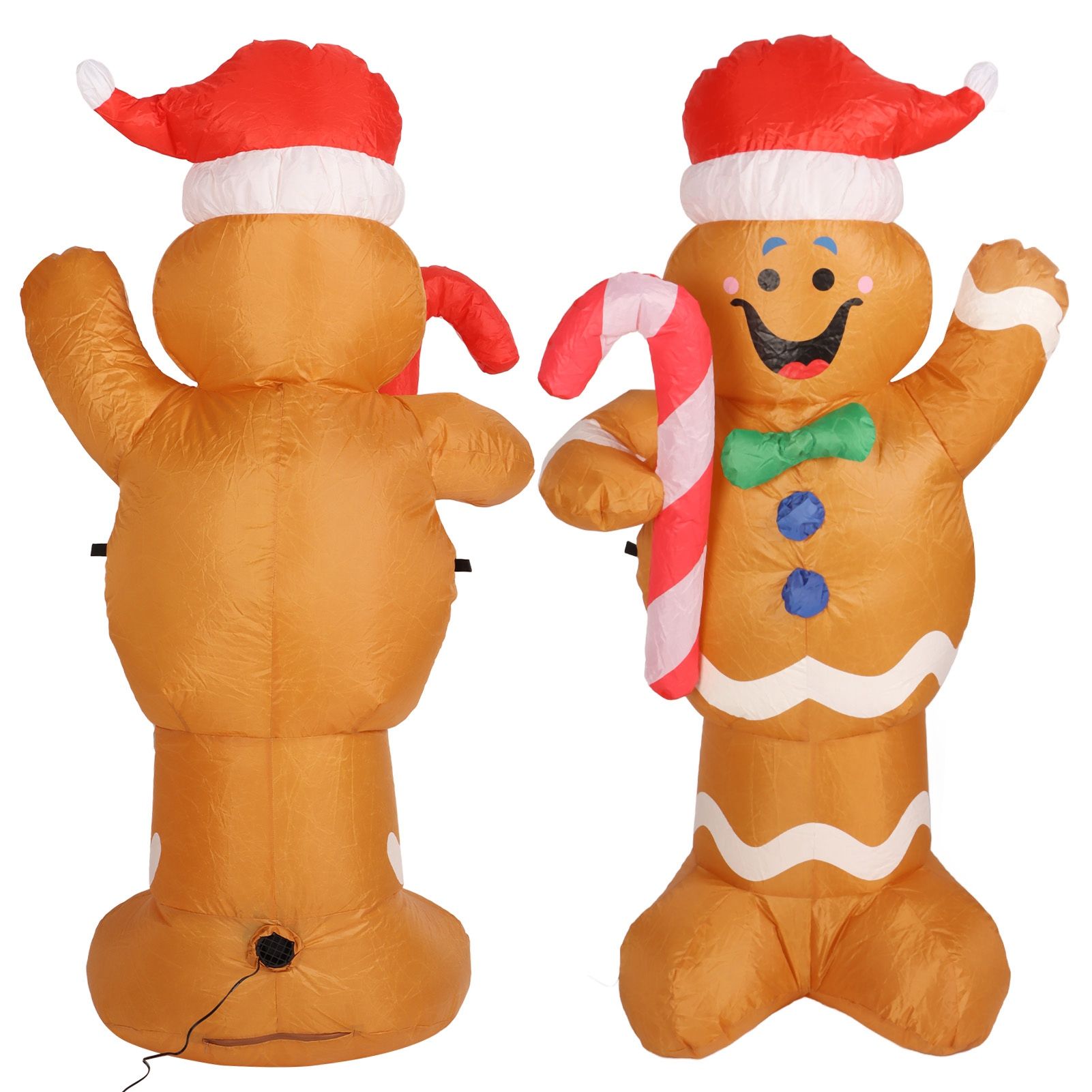 1.5m Height Christmas Inflatables Gingerbread Man with Candy Canes Blow Up view 7