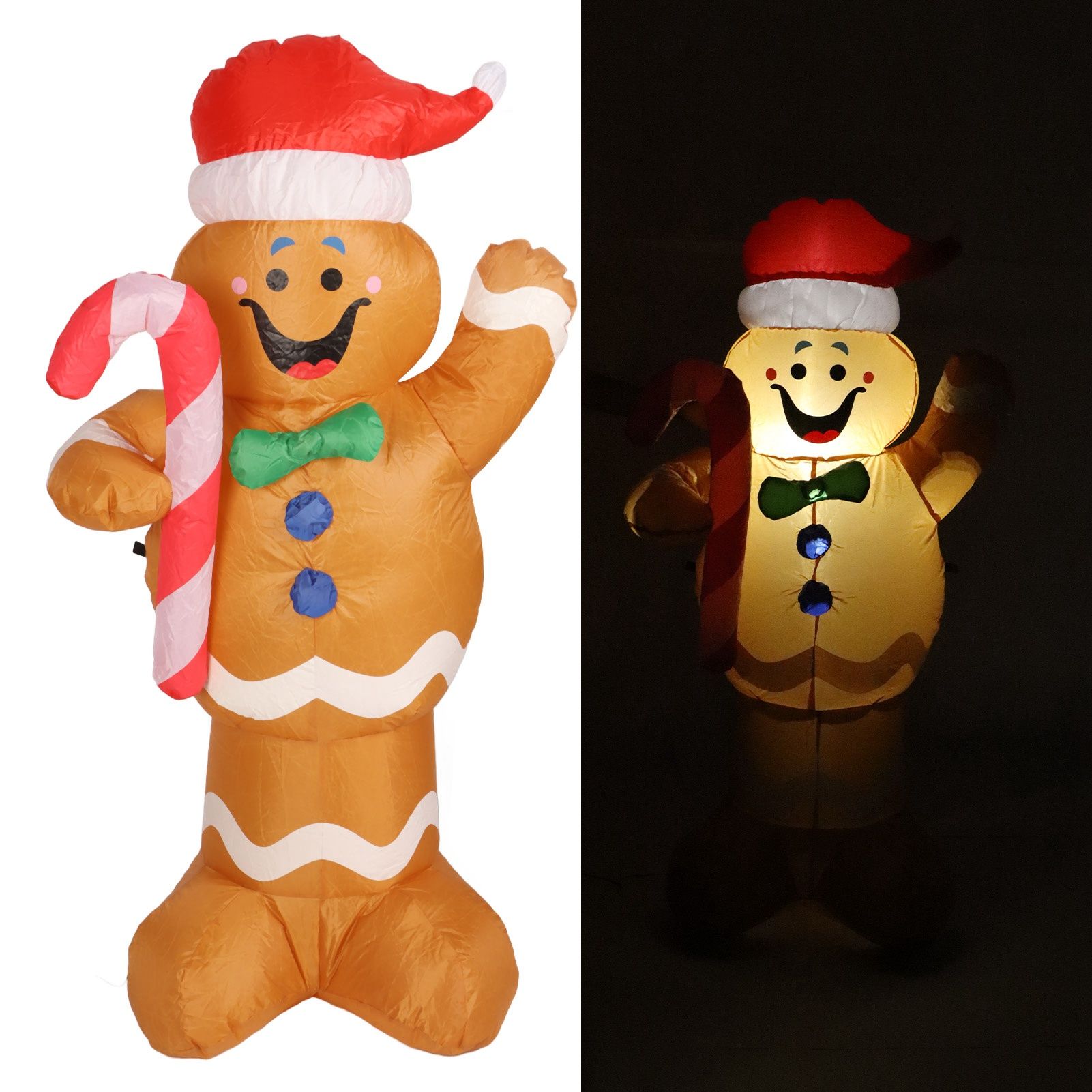 1.5m Height Christmas Inflatables Gingerbread Man with Candy Canes Blow Up view 10