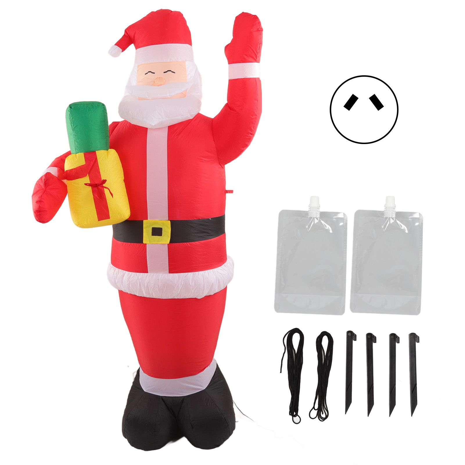 Inflatable Christmas Old Man Model with Gift Bag in Hand LED Growing — image 1