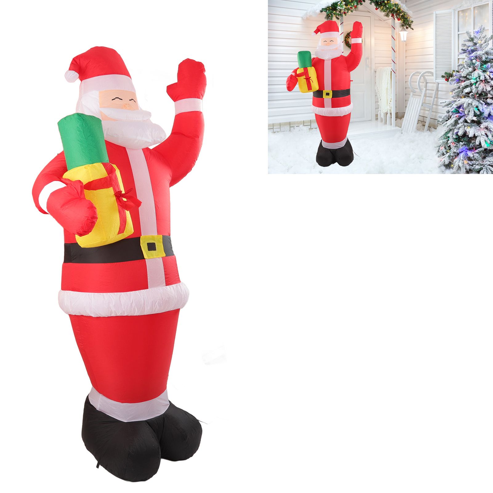 Inflatable Christmas Old Man Model with Gift Bag in Hand LED Growing view 11