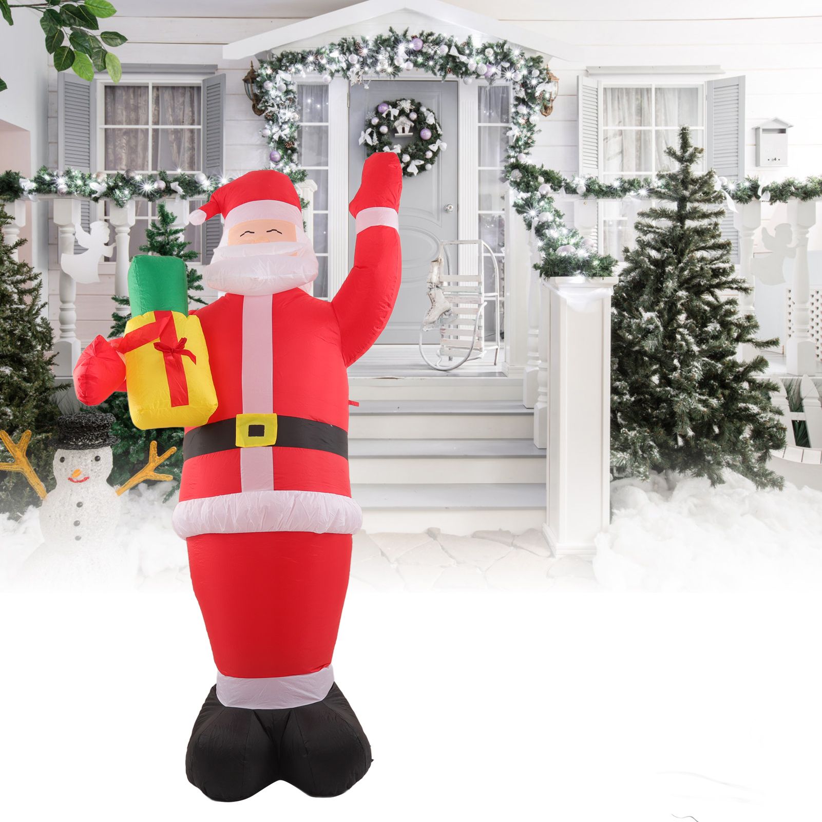 Inflatable Christmas Old Man Model with Gift Bag in Hand LED Growing view 12
