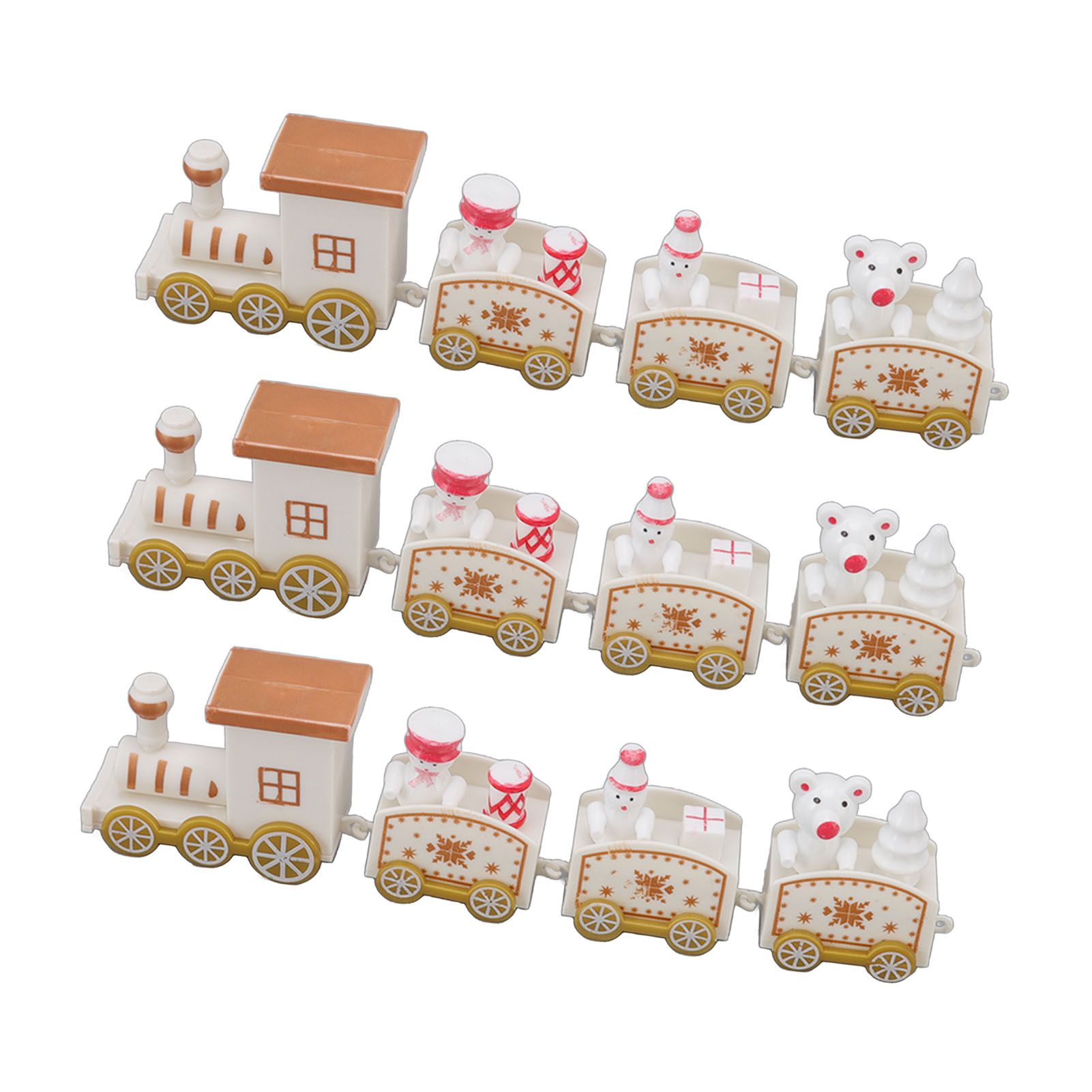 3 Sets Small Train Christmas Decorations Exquisite Mini Train Decor Set view 3