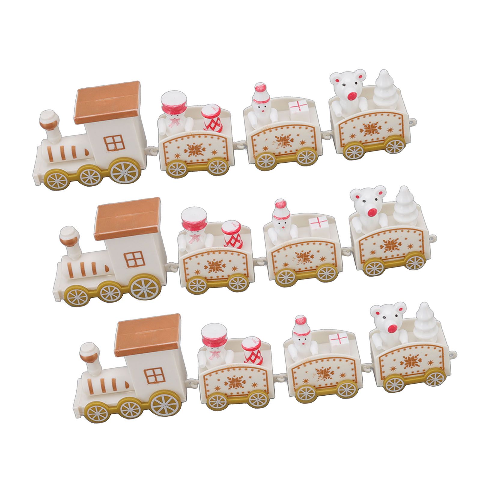 3 Sets Small Train Christmas Decorations Exquisite Mini Train Decor Set view 4