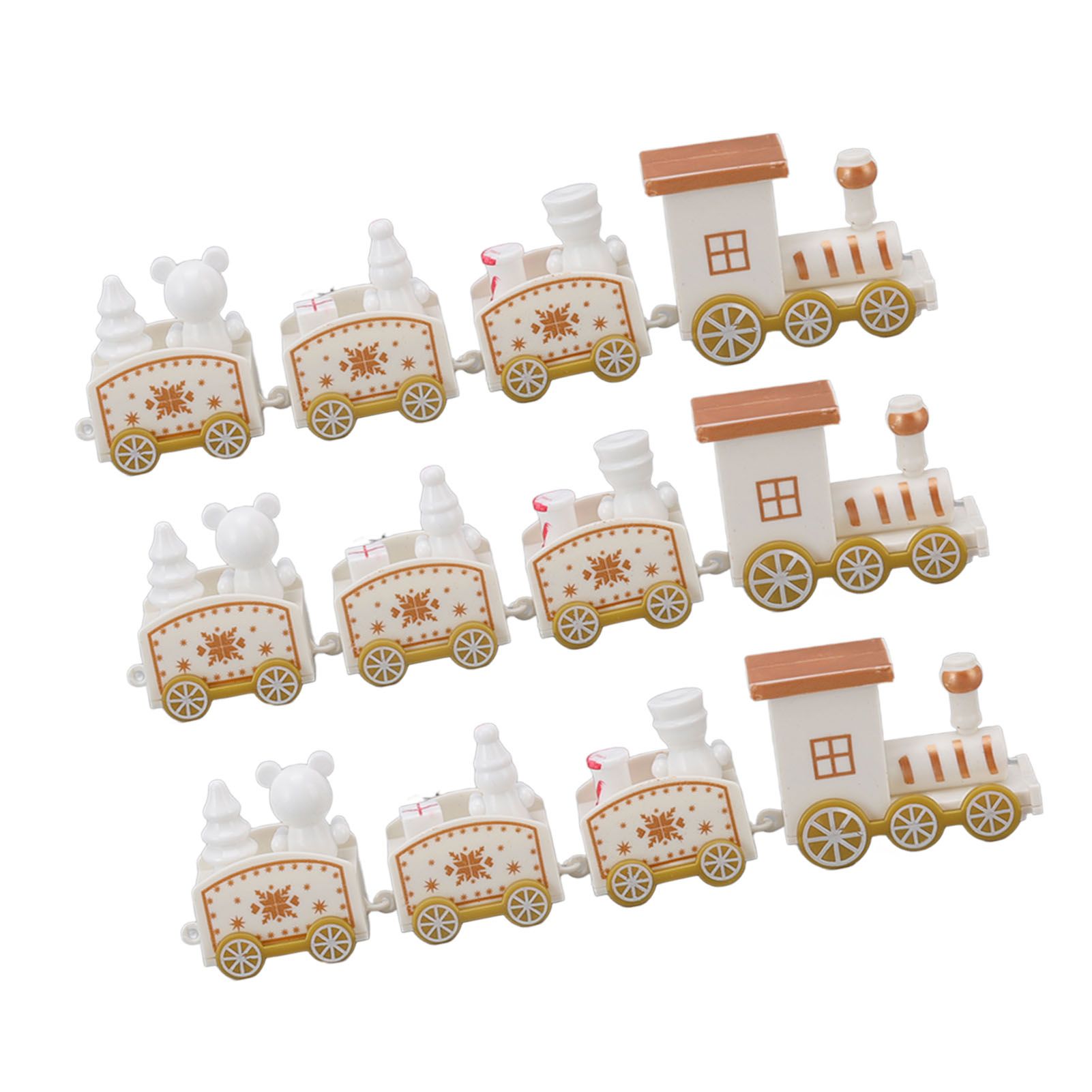 3 Sets Small Train Christmas Decorations Exquisite Mini Train Decor Set view 5