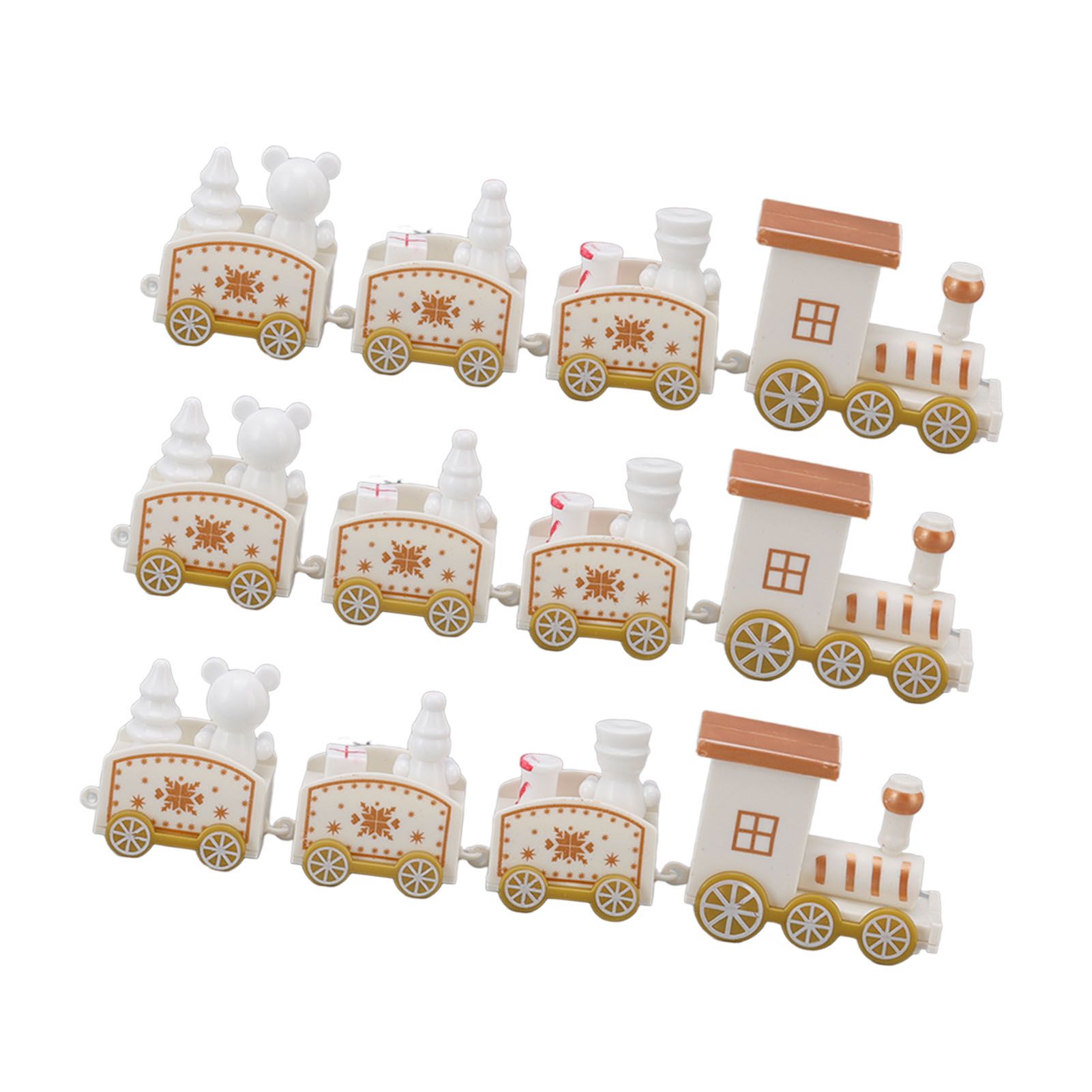 3 Sets Small Train Christmas Decorations Exquisite Mini Train Decor Set view 6