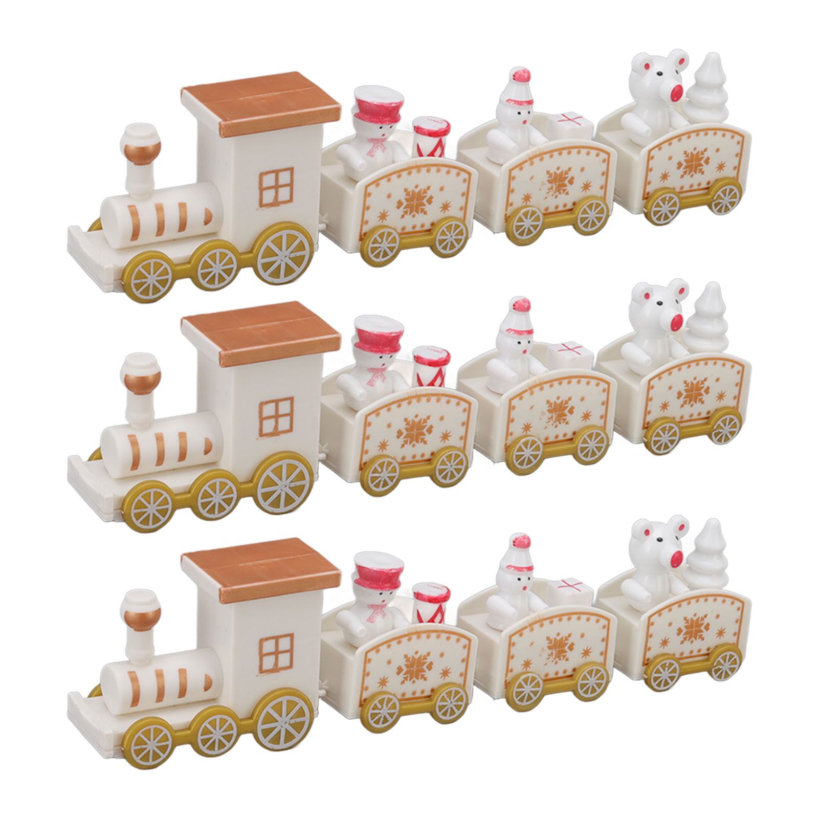 3 Sets Small Train Christmas Decorations Exquisite Mini Train Decor Set view 7