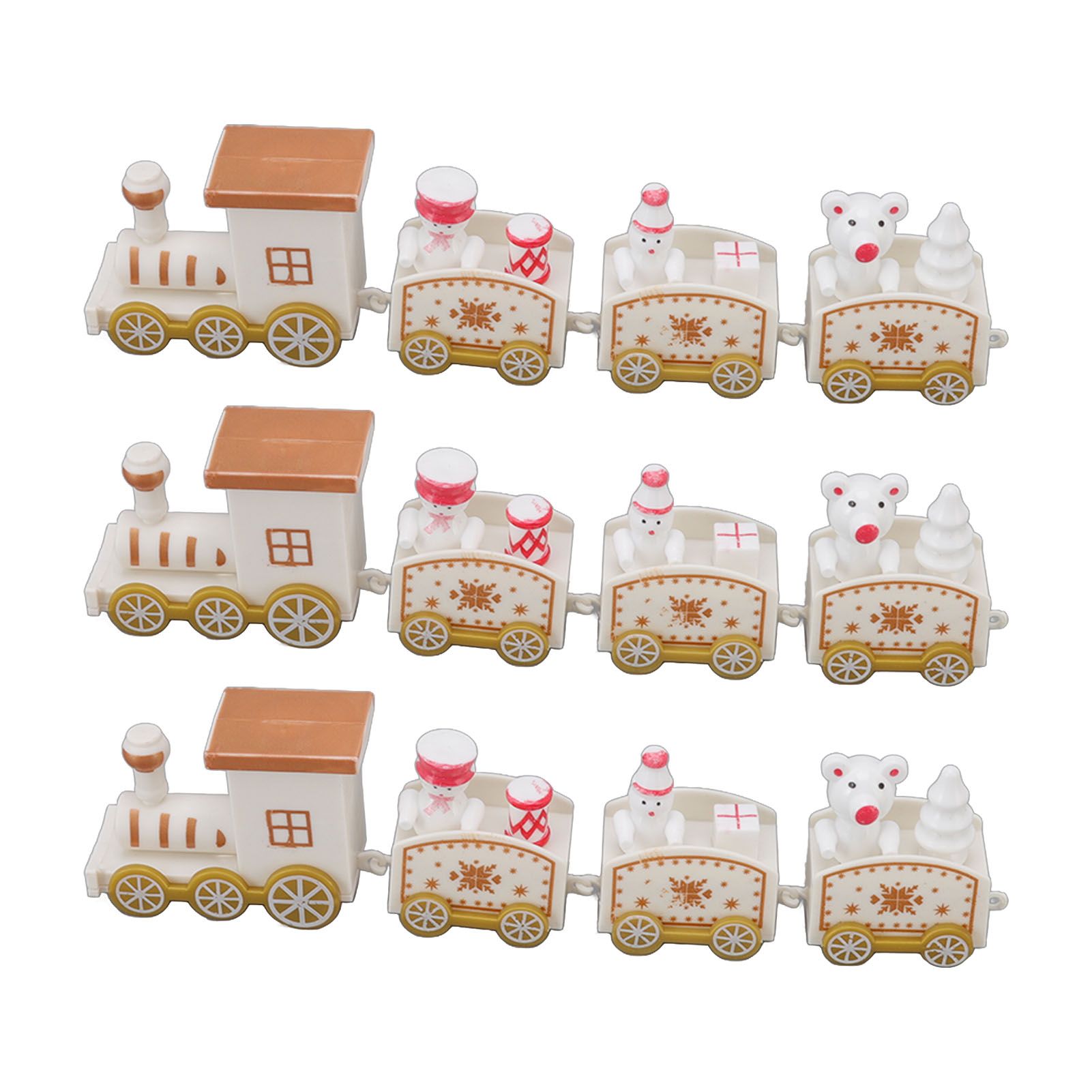 3 Sets Small Train Christmas Decorations Exquisite Mini Train Decor Set view 8