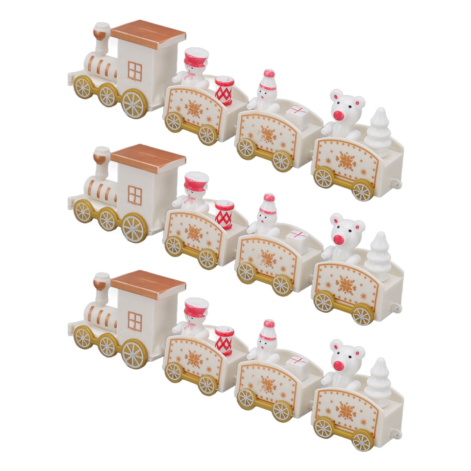 3 Sets Small Train Christmas Decorations Exquisite Mini Train Decor Set view 9