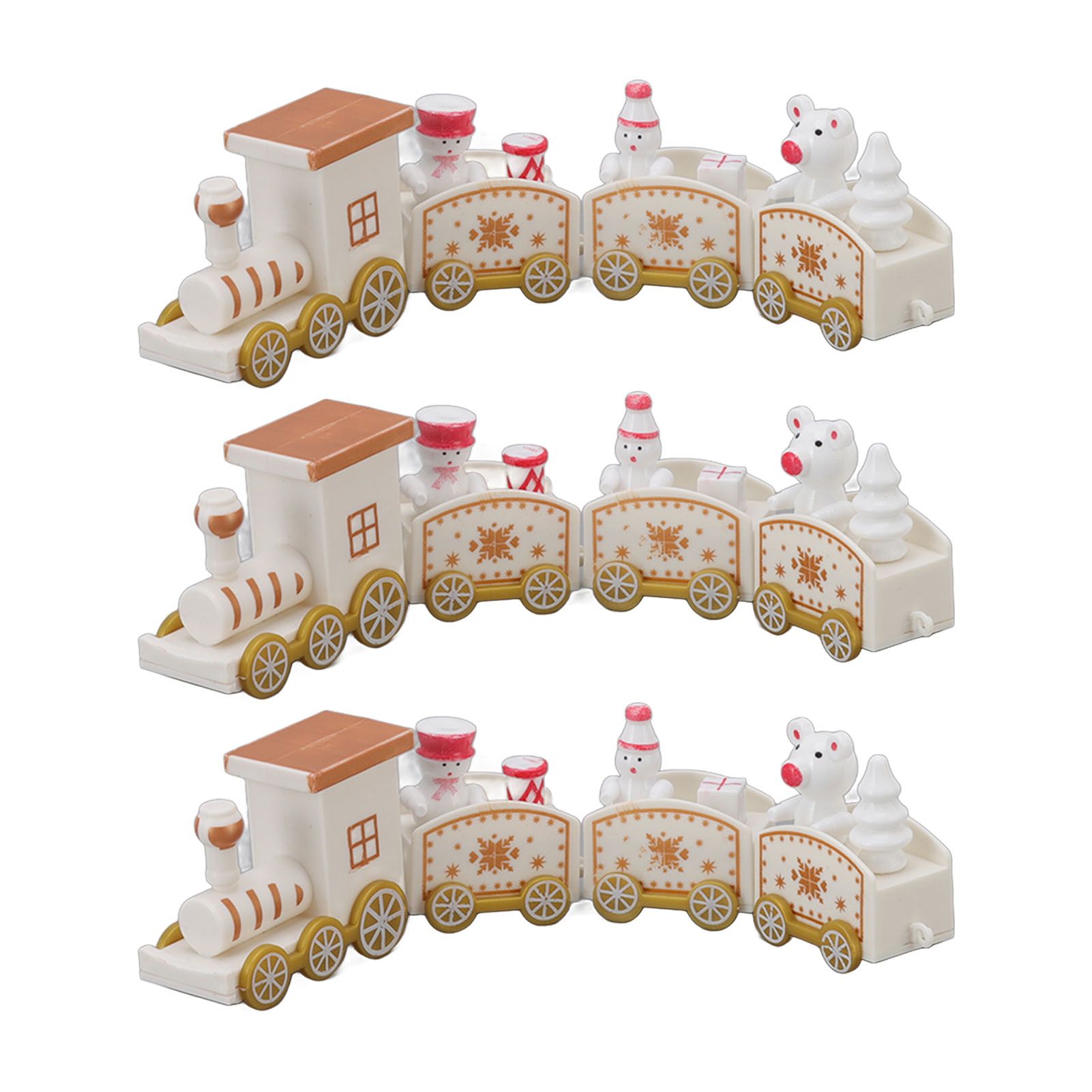 3 Sets Small Train Christmas Decorations Exquisite Mini Train Decor Set view 10