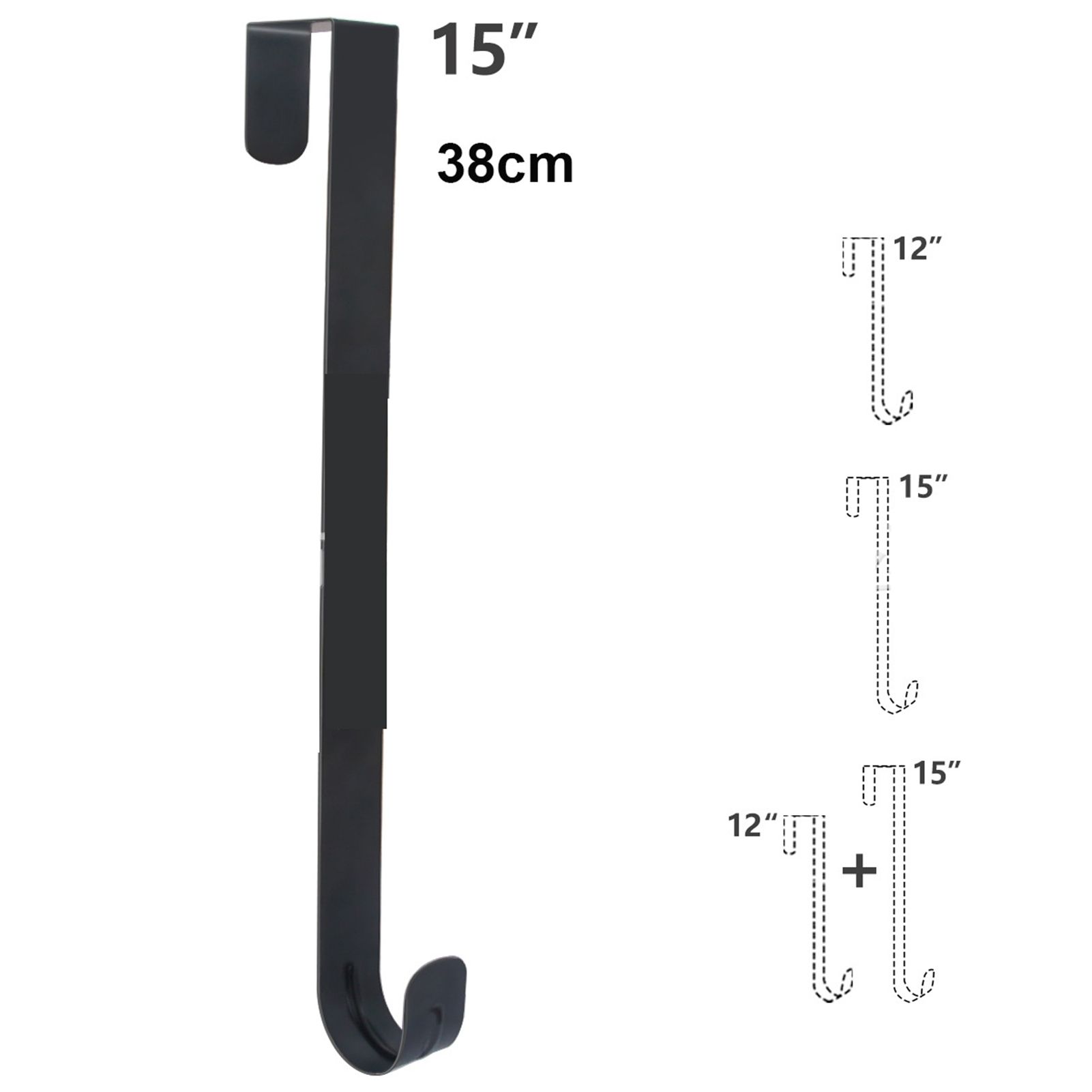 Adjustable Wreath Door Hanger Damage Free Wreaths Hanging Over The Door Hooks view 7