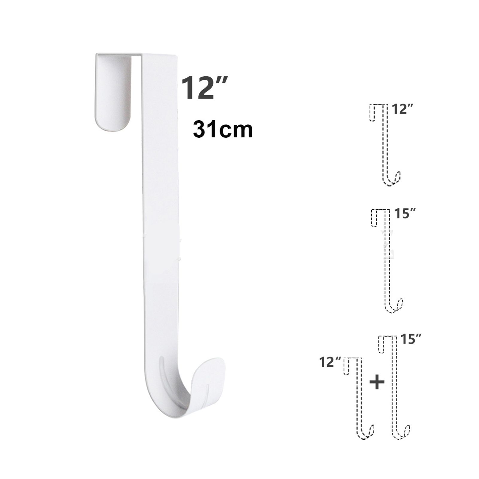 Adjustable Wreath Door Hanger Damage Free Wreaths Hanging Over The Door Hooks view 8