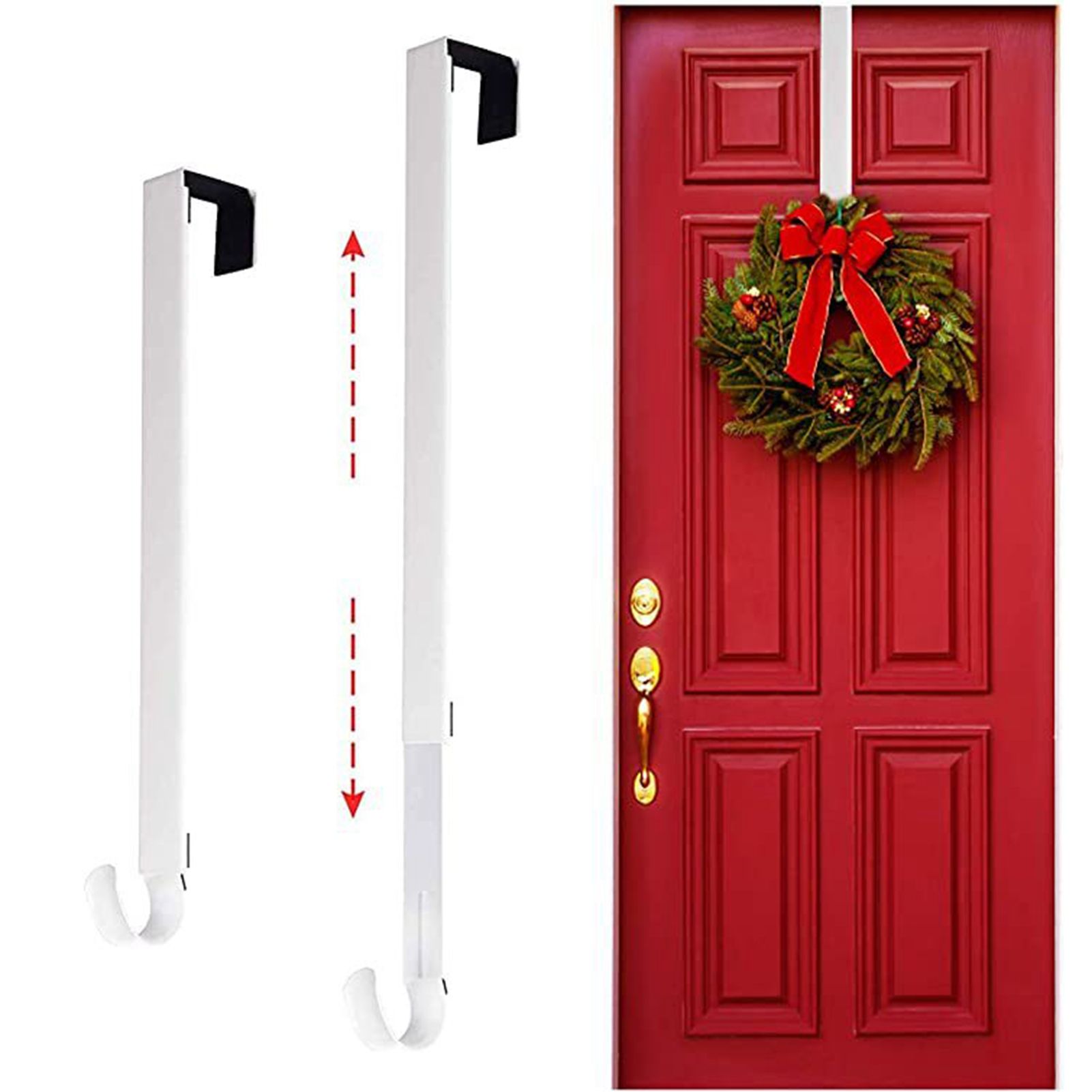 Adjustable Wreath Door Hanger Damage Free Wreaths Hanging Over The Door Hooks view 11