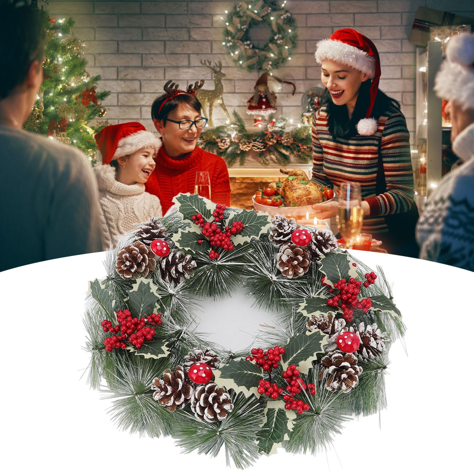 Christmas Garland Vivid Lifelike Pine Needles Christmas Decorative Garland for view 12