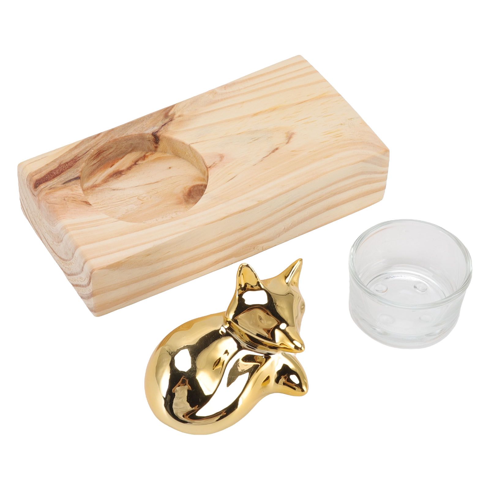 Candle Holder Decor Nordic Wooden Ceramic Glass Household Party Bedroom — image 1