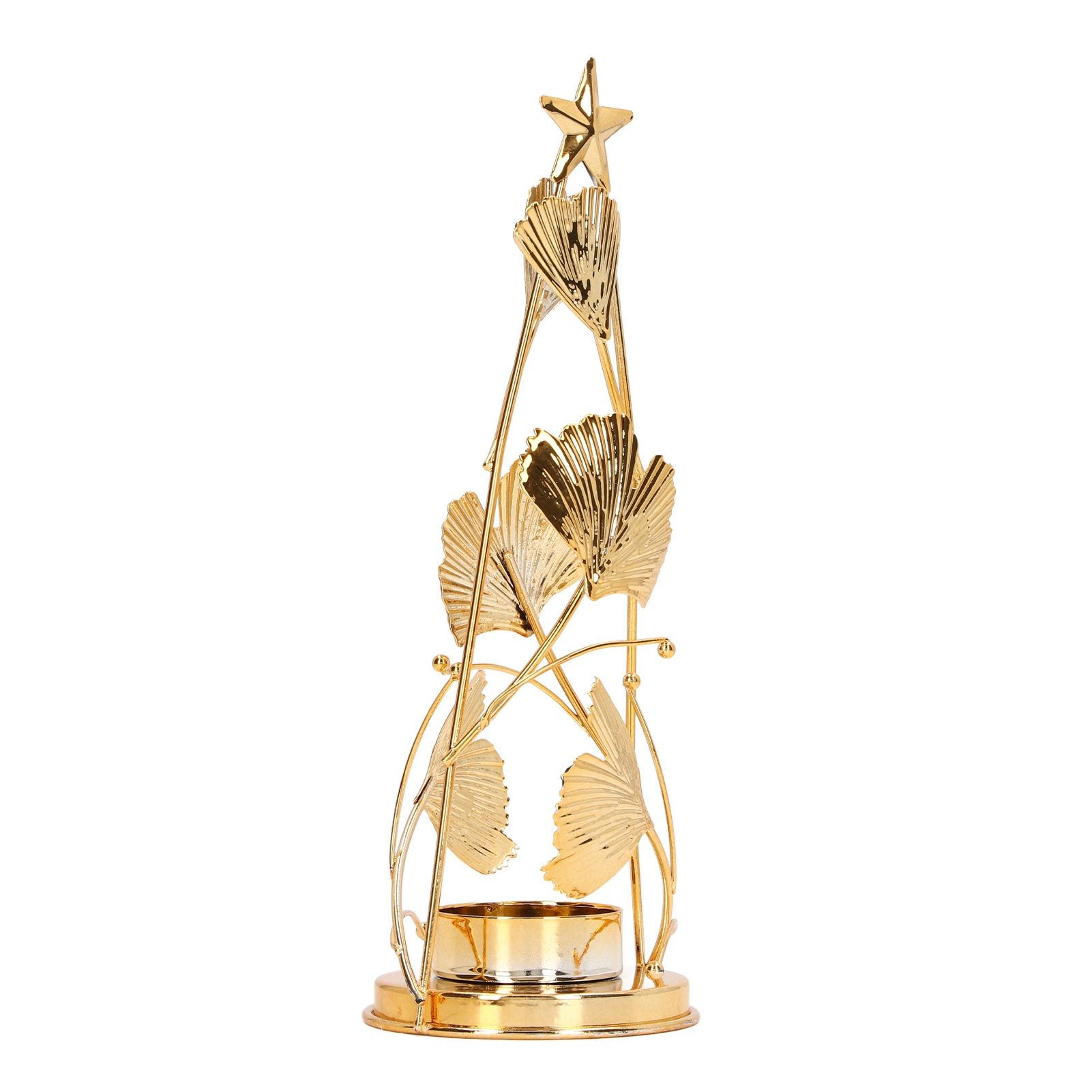 Christmas Tree Candlesticks Gold Iron Small Round Cup Xmas Light Candle view 7