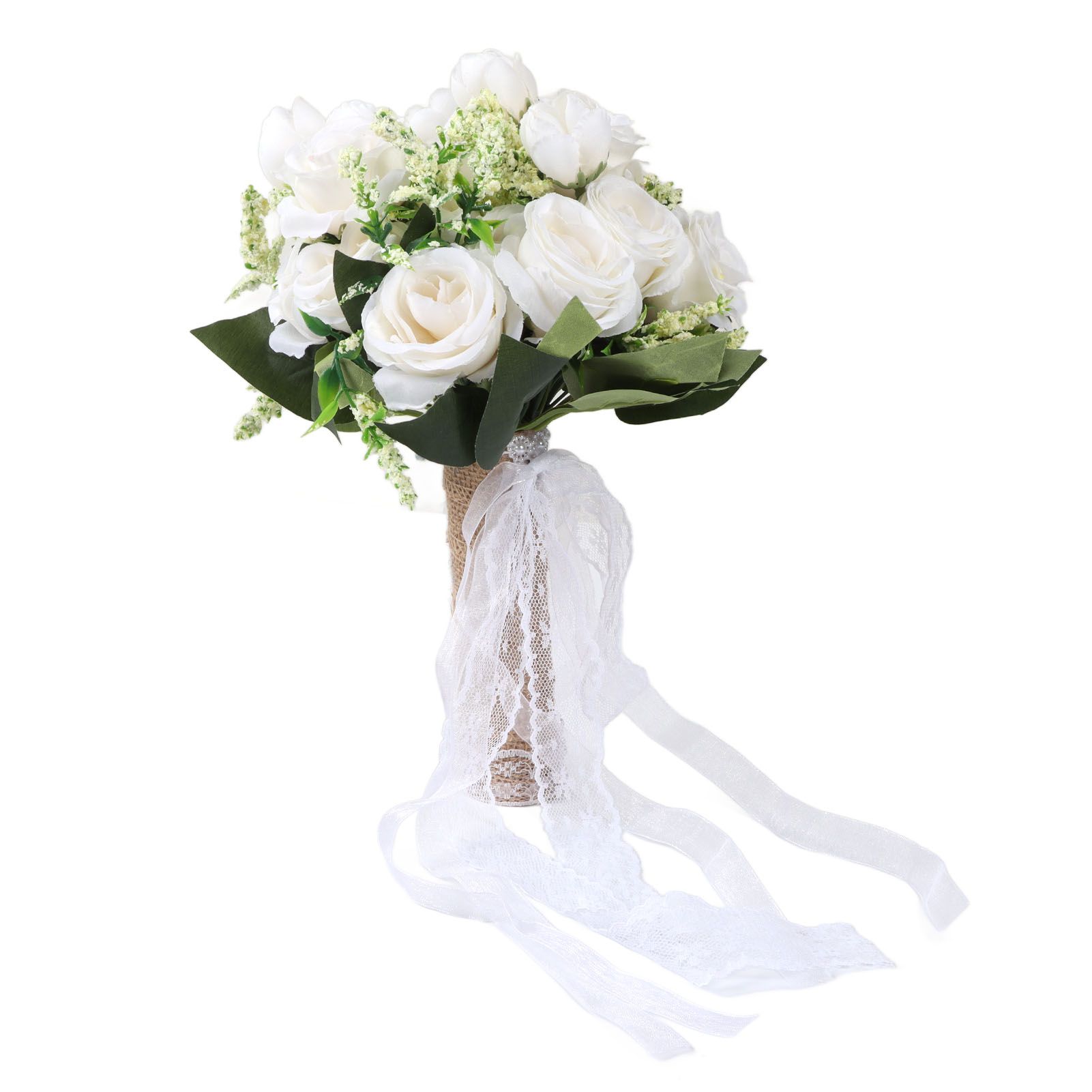 Holding Flowers Artificial Lifelike Modern Elegant Decorative Bridal Bouquet view 4