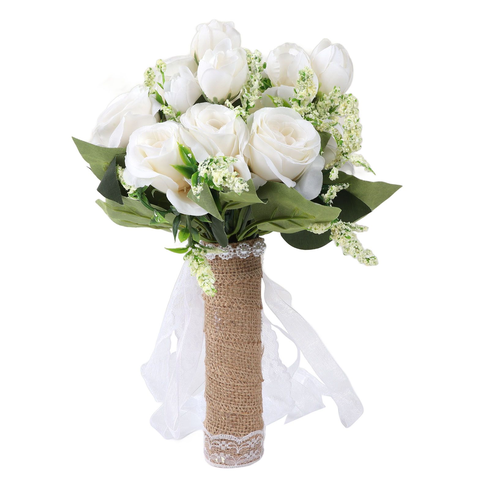 Holding Flowers Artificial Lifelike Modern Elegant Decorative Bridal Bouquet view 7