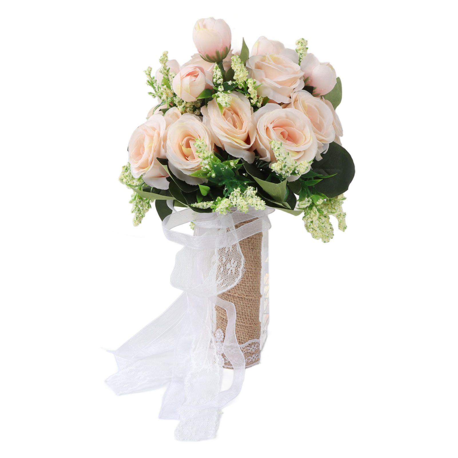 Holding Flowers Artificial Lifelike Modern Elegant Decorative Bridal Bouquet view 4