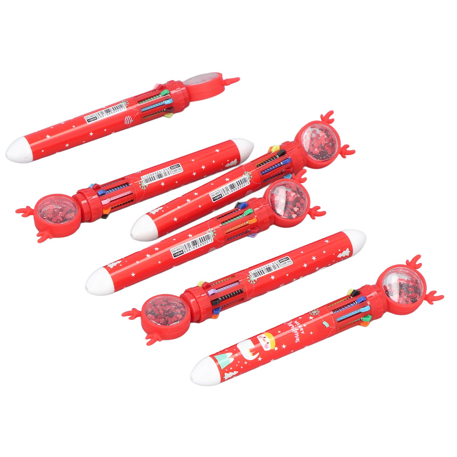 6pcs Christmas Ballpoint Pen 10 Colors Innovative Christmas Press Ballpoint view 2