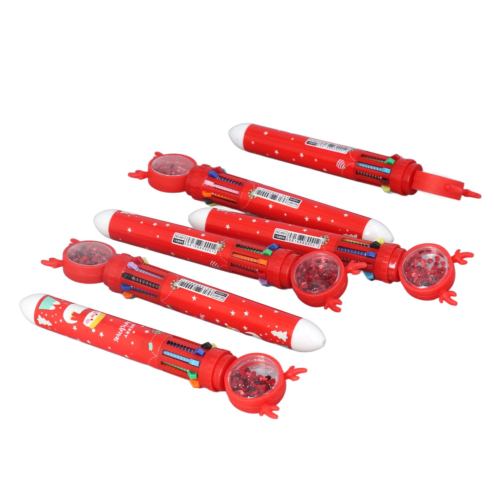 6pcs Christmas Ballpoint Pen 10 Colors Innovative Christmas Press Ballpoint view 4