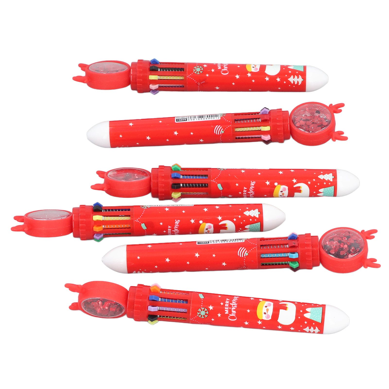 6pcs Christmas Ballpoint Pen 10 Colors Innovative Christmas Press Ballpoint view 6