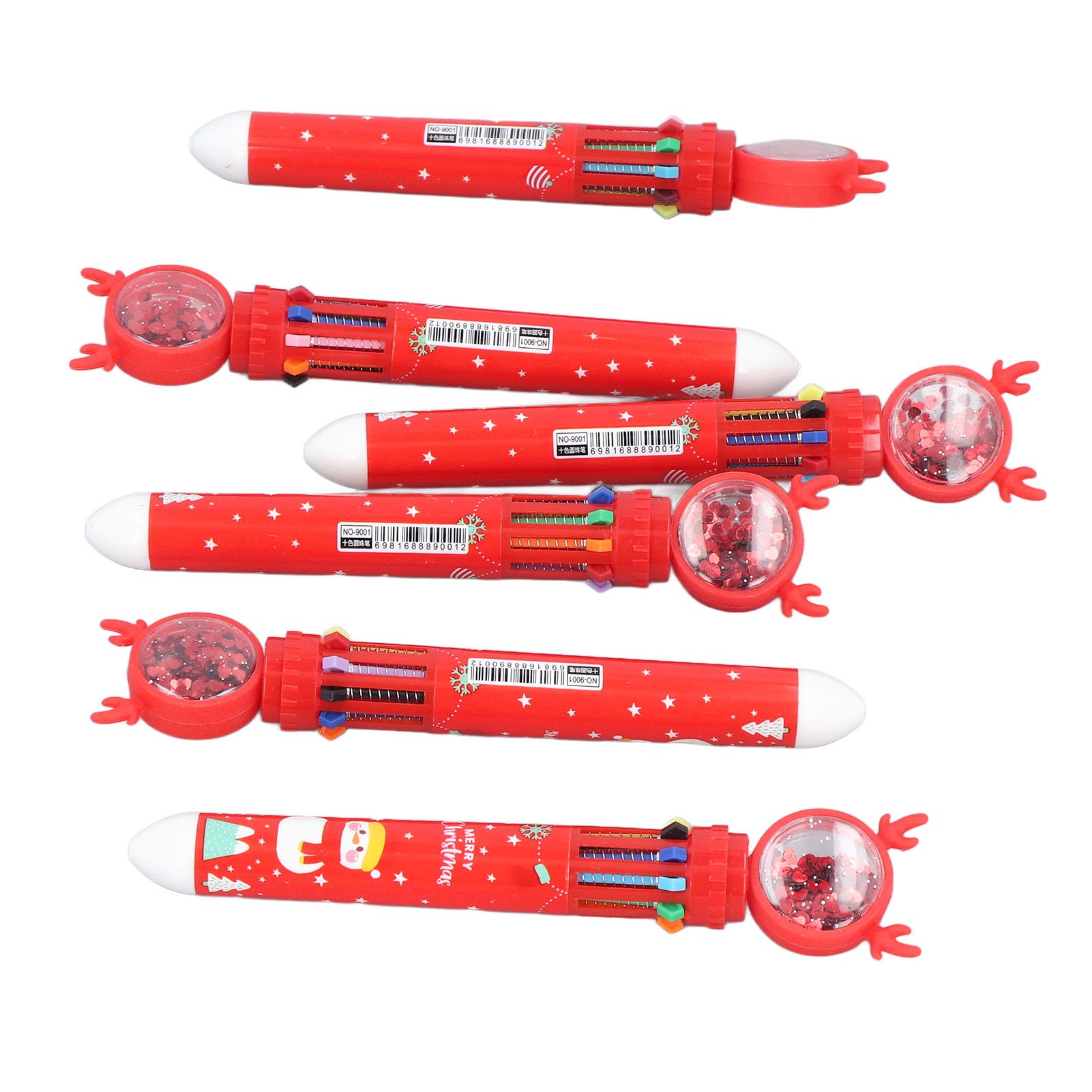 6pcs Christmas Ballpoint Pen 10 Colors Innovative Christmas Press Ballpoint view 10